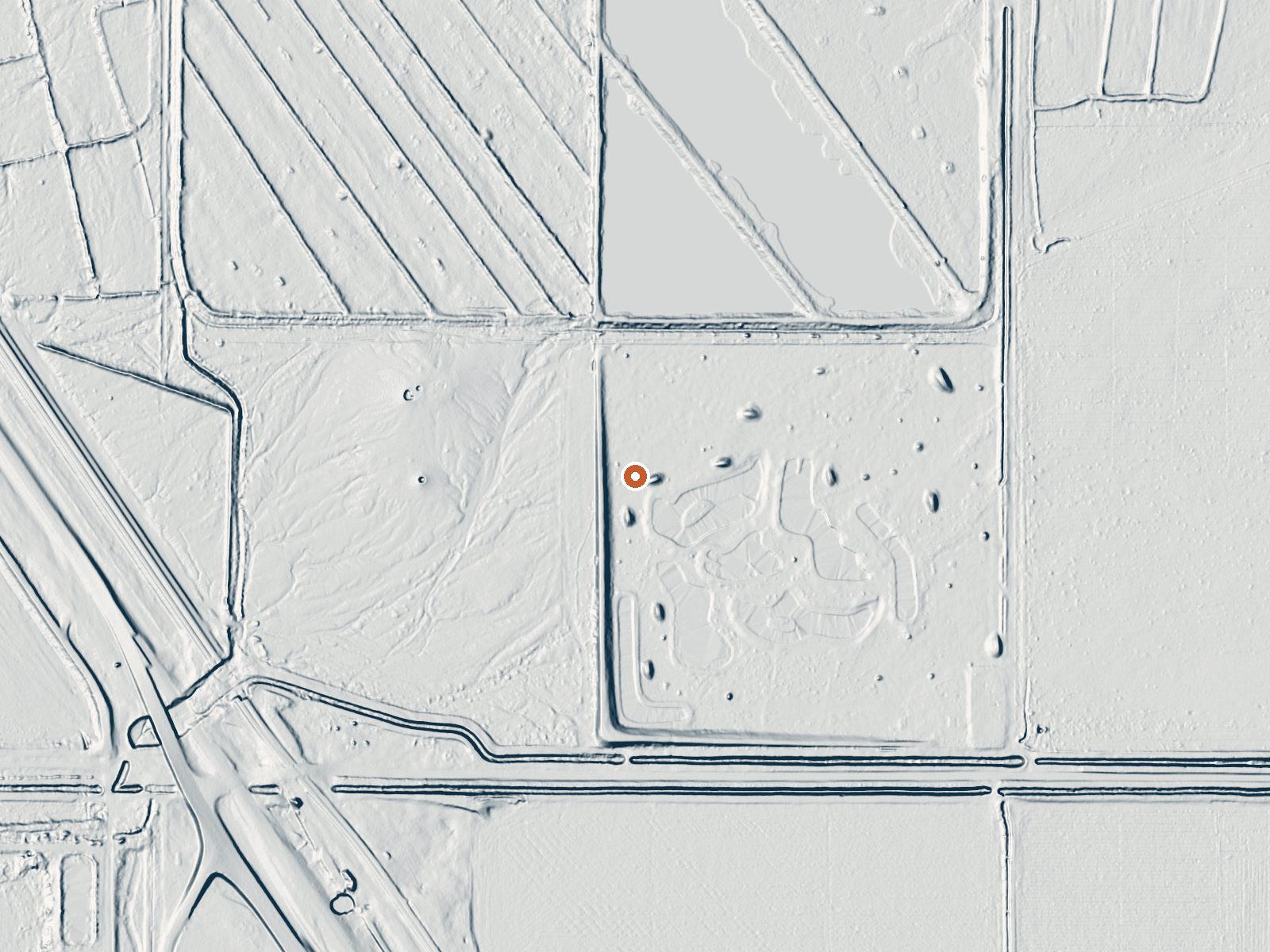 LiDAR bare-earth view of the same ground around Mud Volcanoes