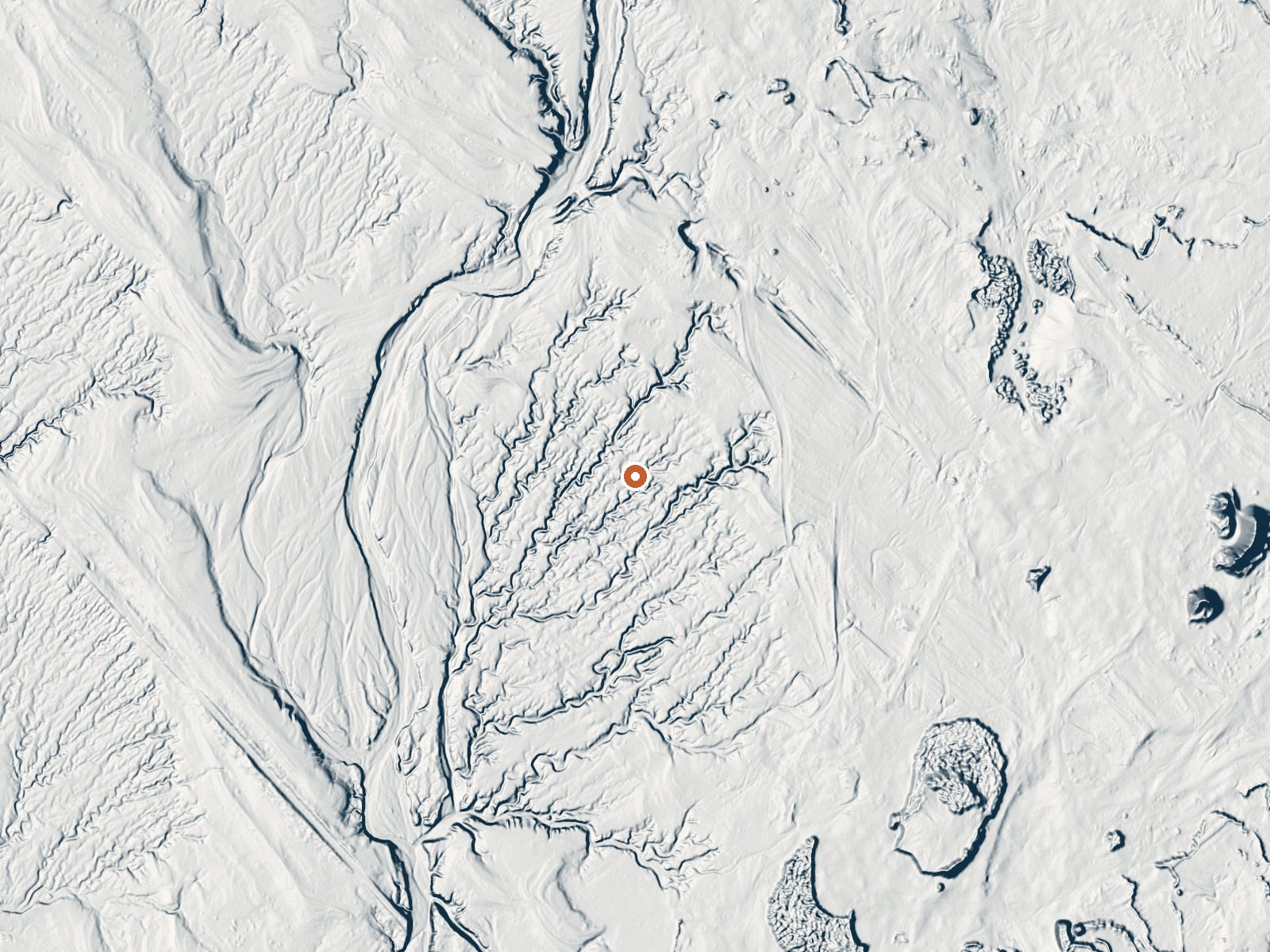 LiDAR bare-earth view of the same ground around Mud Volcanoes