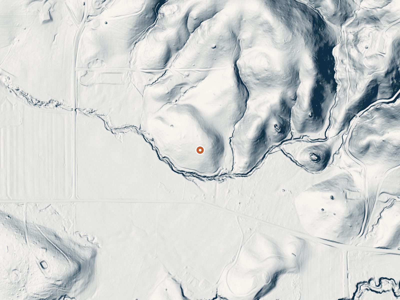 LiDAR bare-earth view of the same ground around Muir Springs
