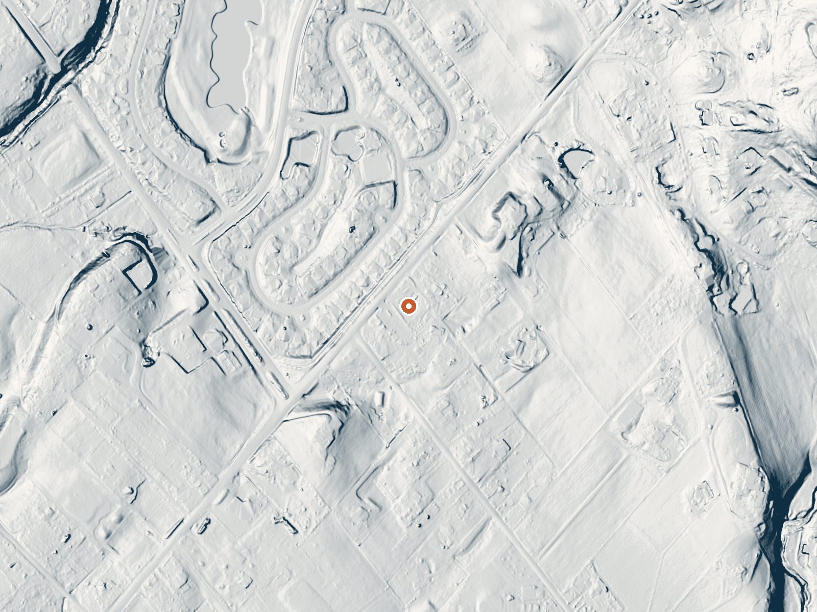 LiDAR bare-earth view of the same ground around Napa Vichy Springs