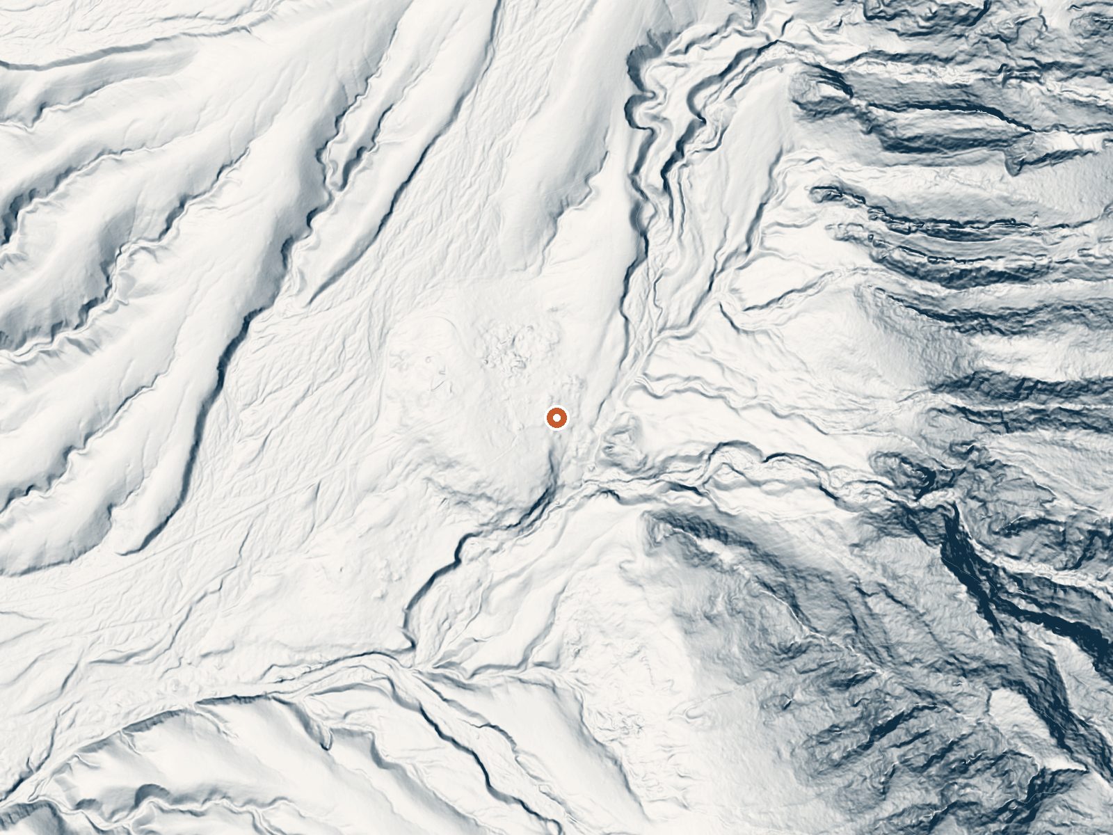 LiDAR bare-earth view of the same ground around Nevares Springs