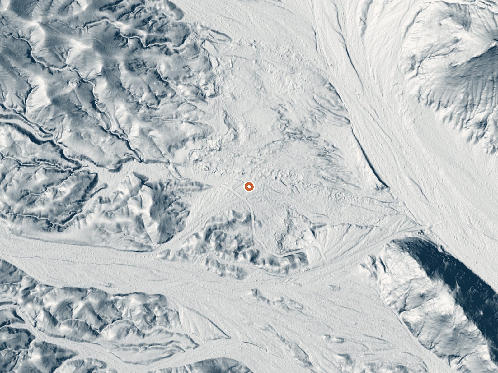 LiDAR bare-earth view of the same ground around Paradise Spring