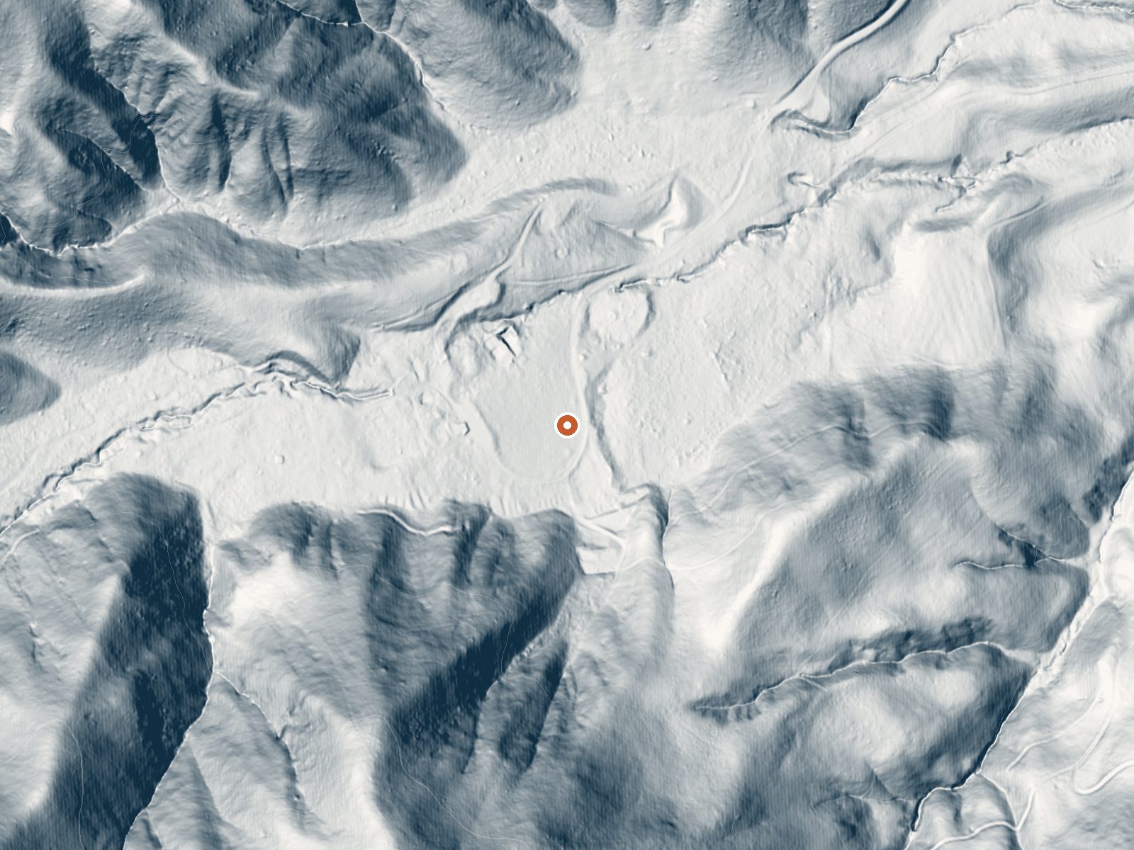 LiDAR bare-earth view of the same ground around Paraiso Springs (Sulphur Spring)