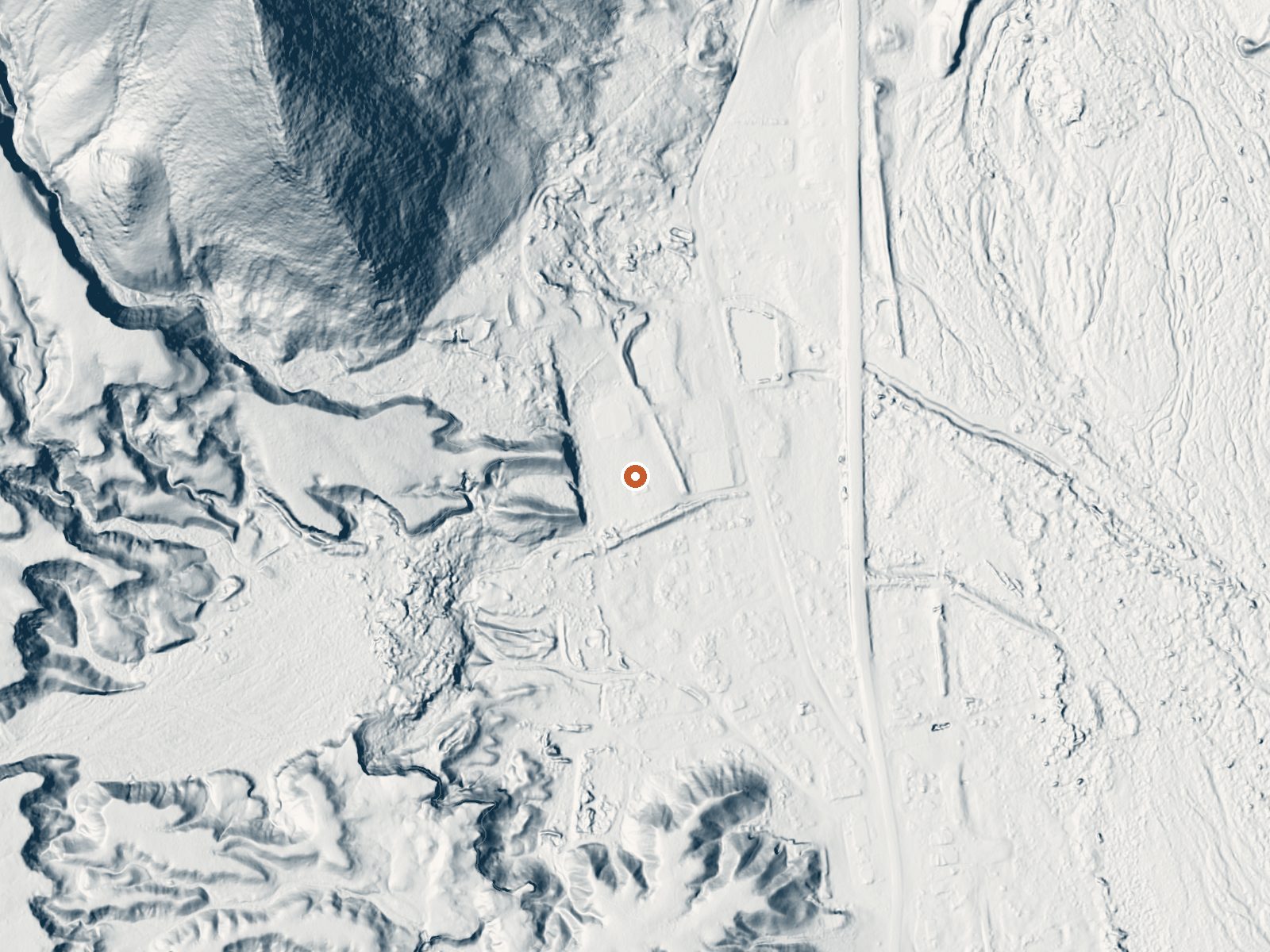 LiDAR bare-earth view of the same ground around Shoshone Spring