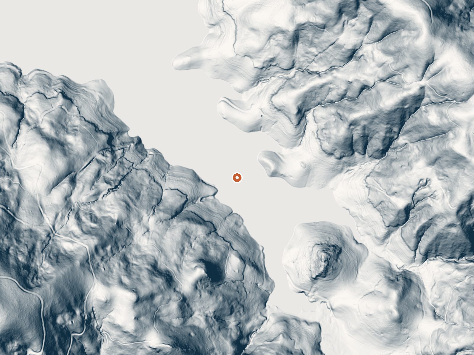 LiDAR bare-earth view of the same ground around Skaggs Springs