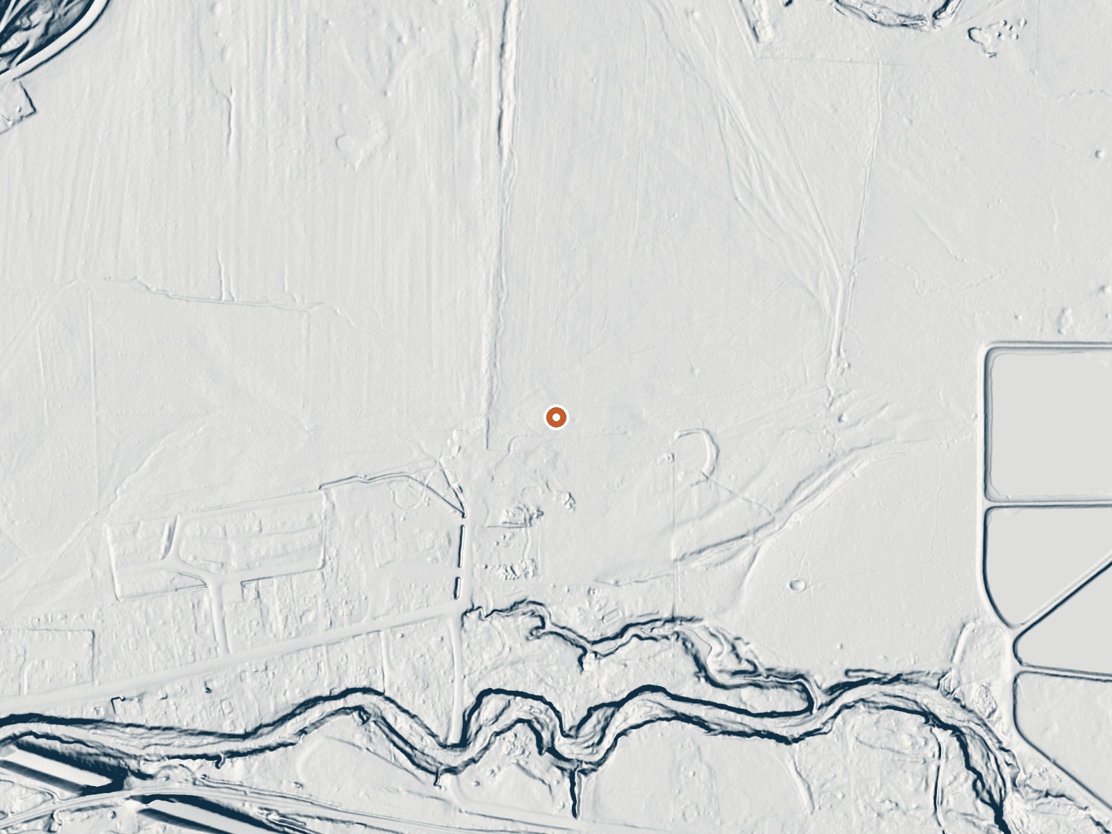 LiDAR bare-earth view of the same ground around Indian Valley Hot Springs