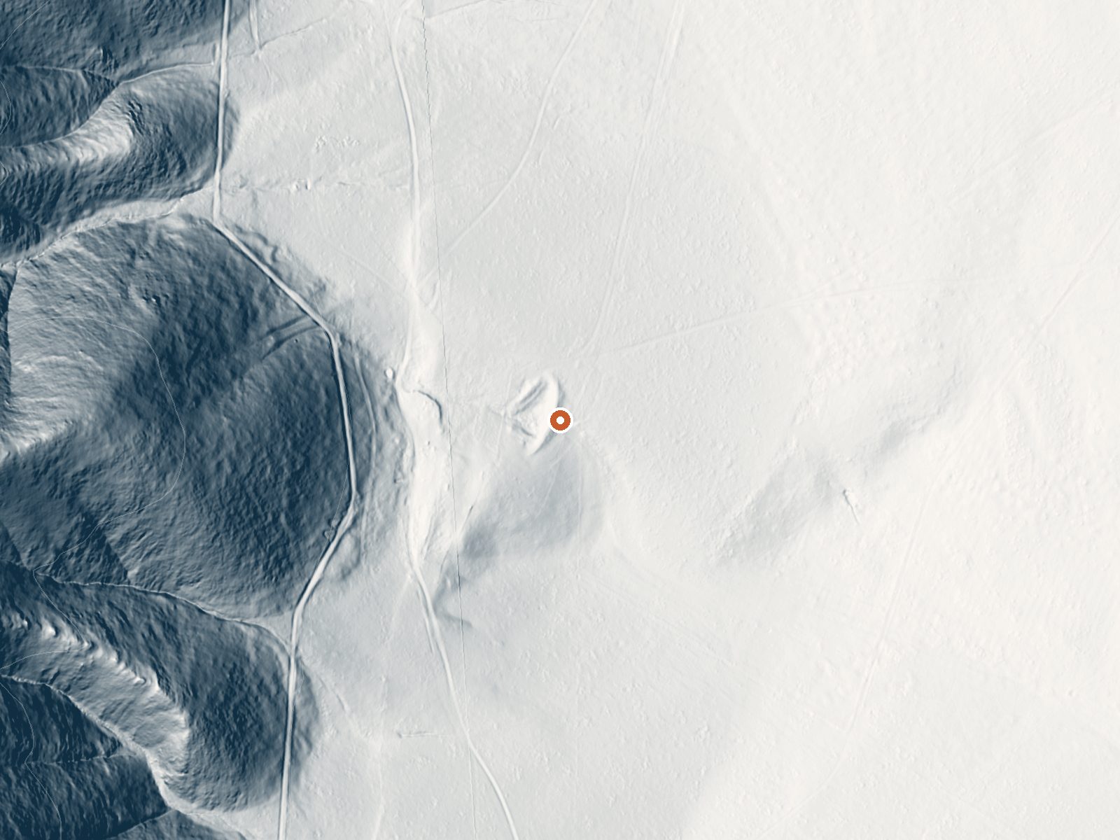 LiDAR bare-earth view of the same ground around Iridat Spring