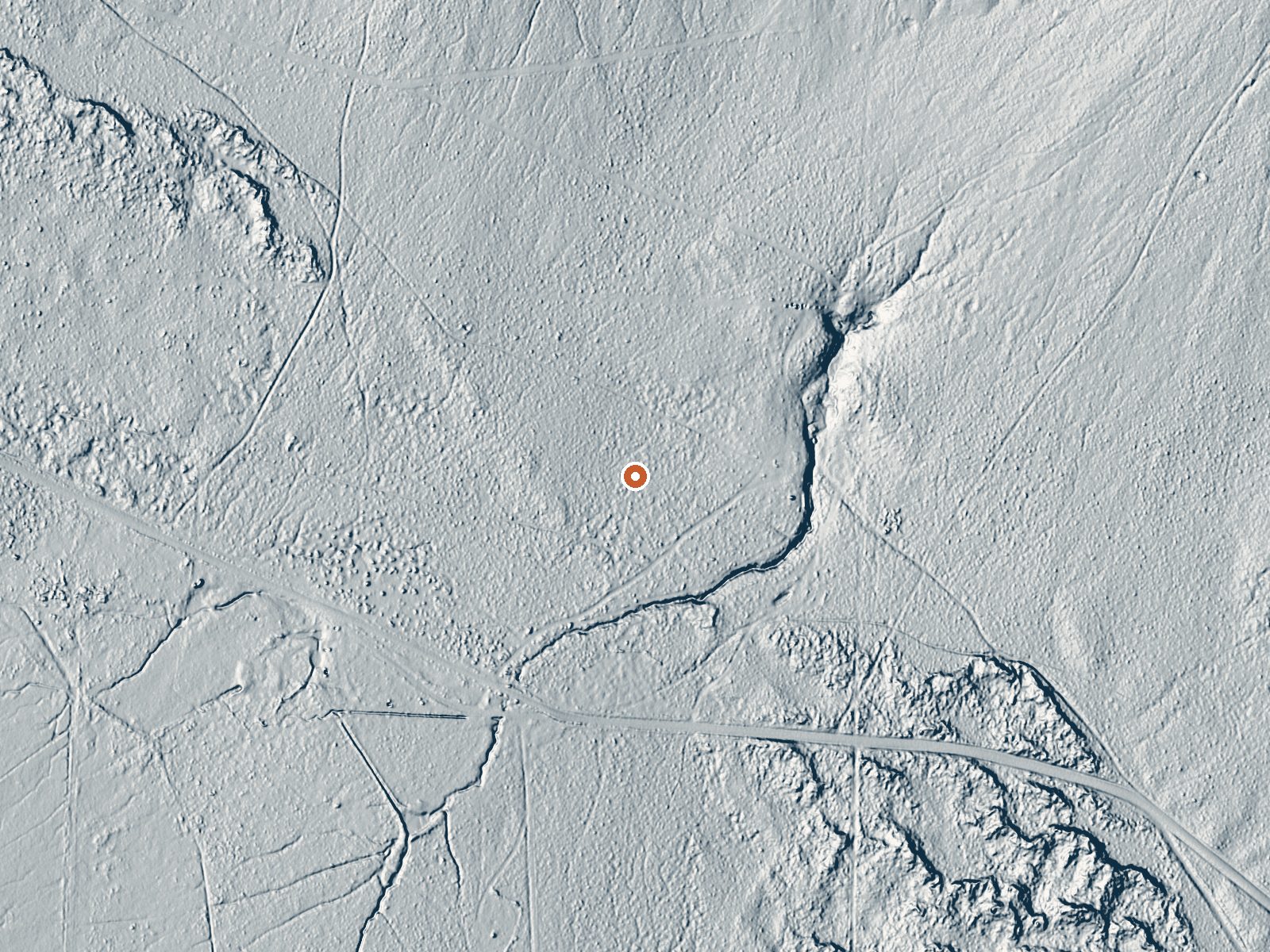 LiDAR bare-earth view of the same ground around Leonards Hot Springs