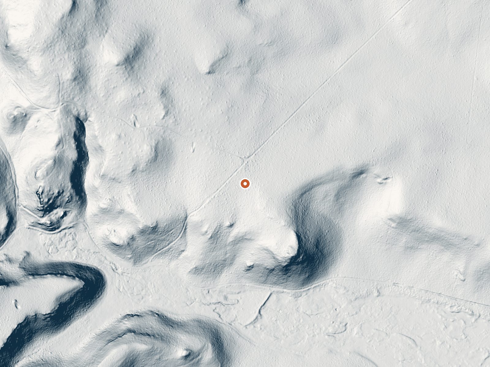 LiDAR bare-earth view of the same ground around Little Hot Creek Spring