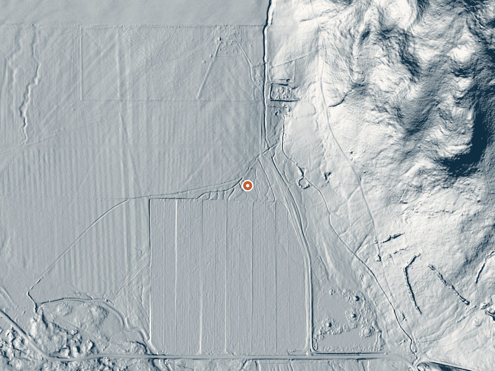 LiDAR bare-earth view of the same ground around Little Hot Spring