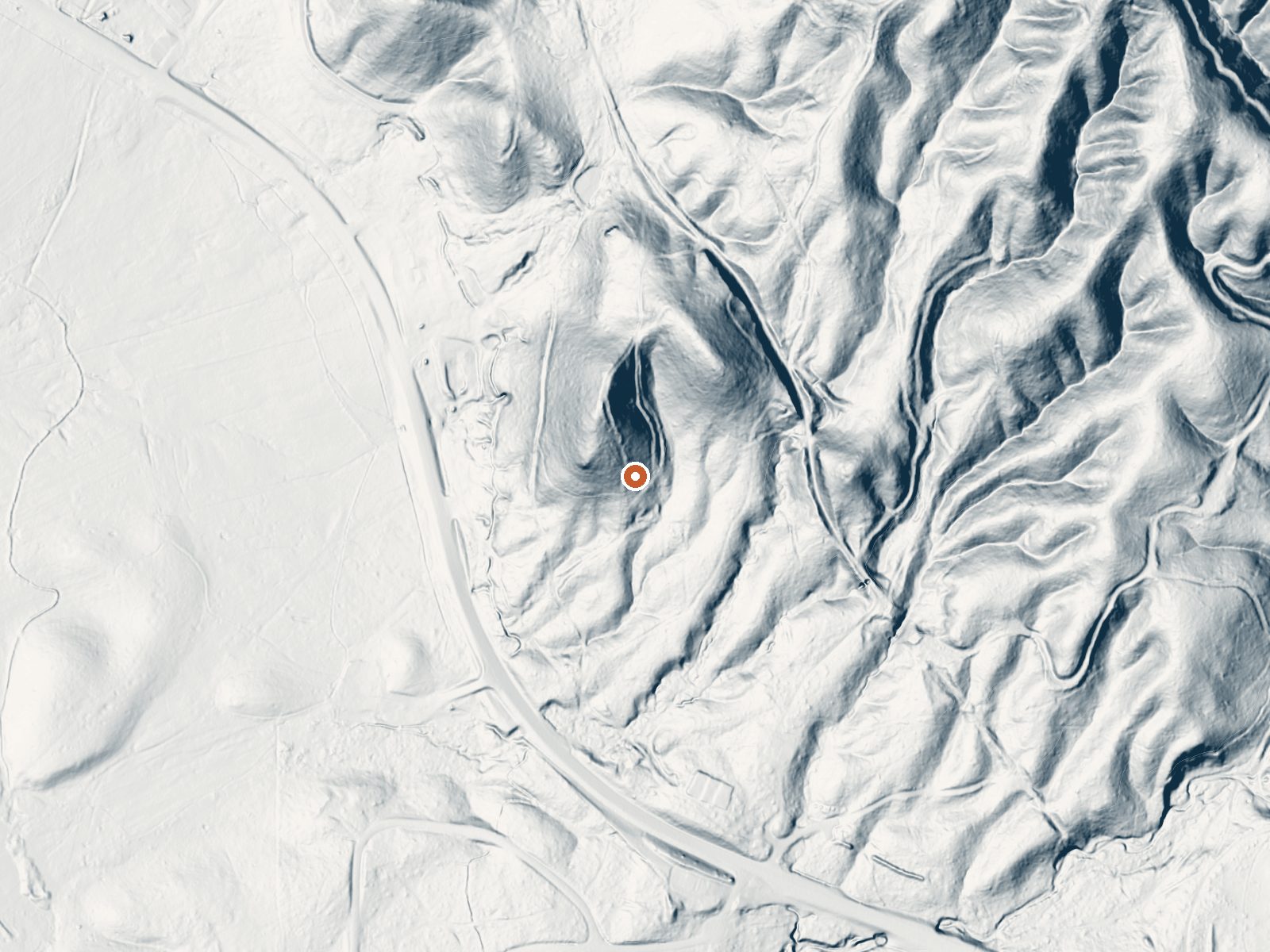 LiDAR bare-earth view of the same ground around Mclear Warm Springs