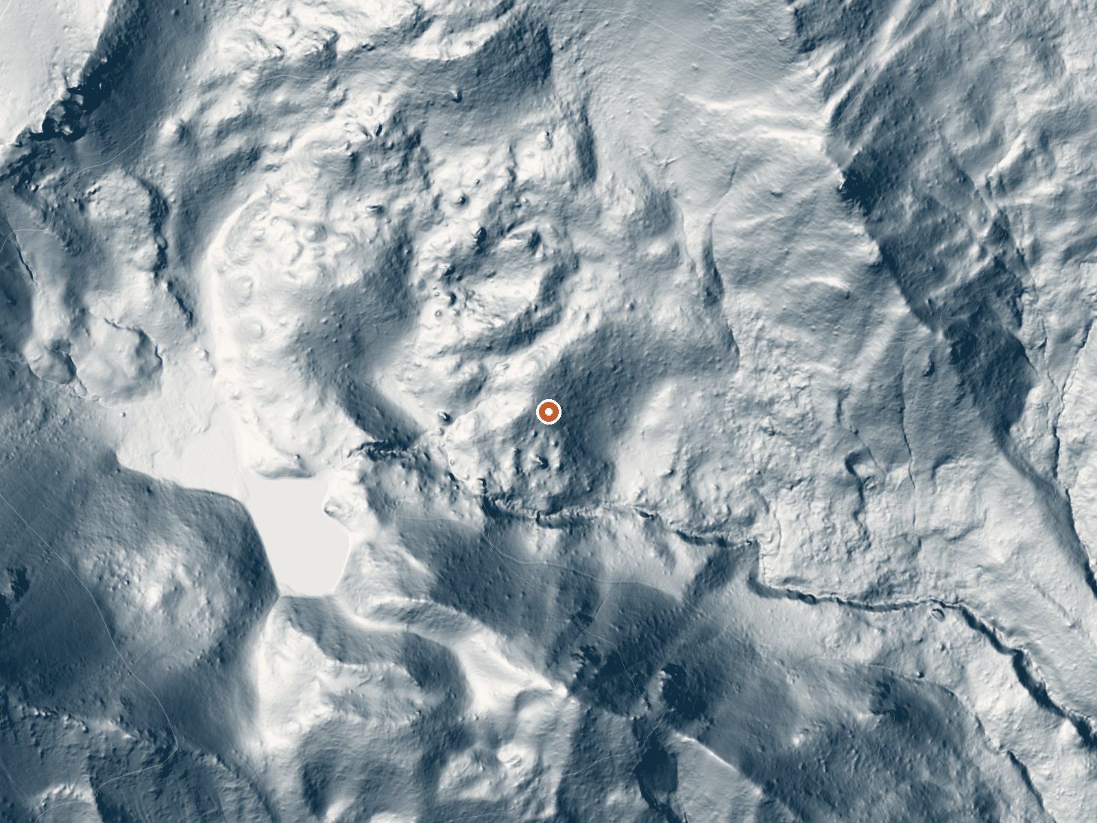 LiDAR bare-earth view of the same ground around Mill Creek Springs