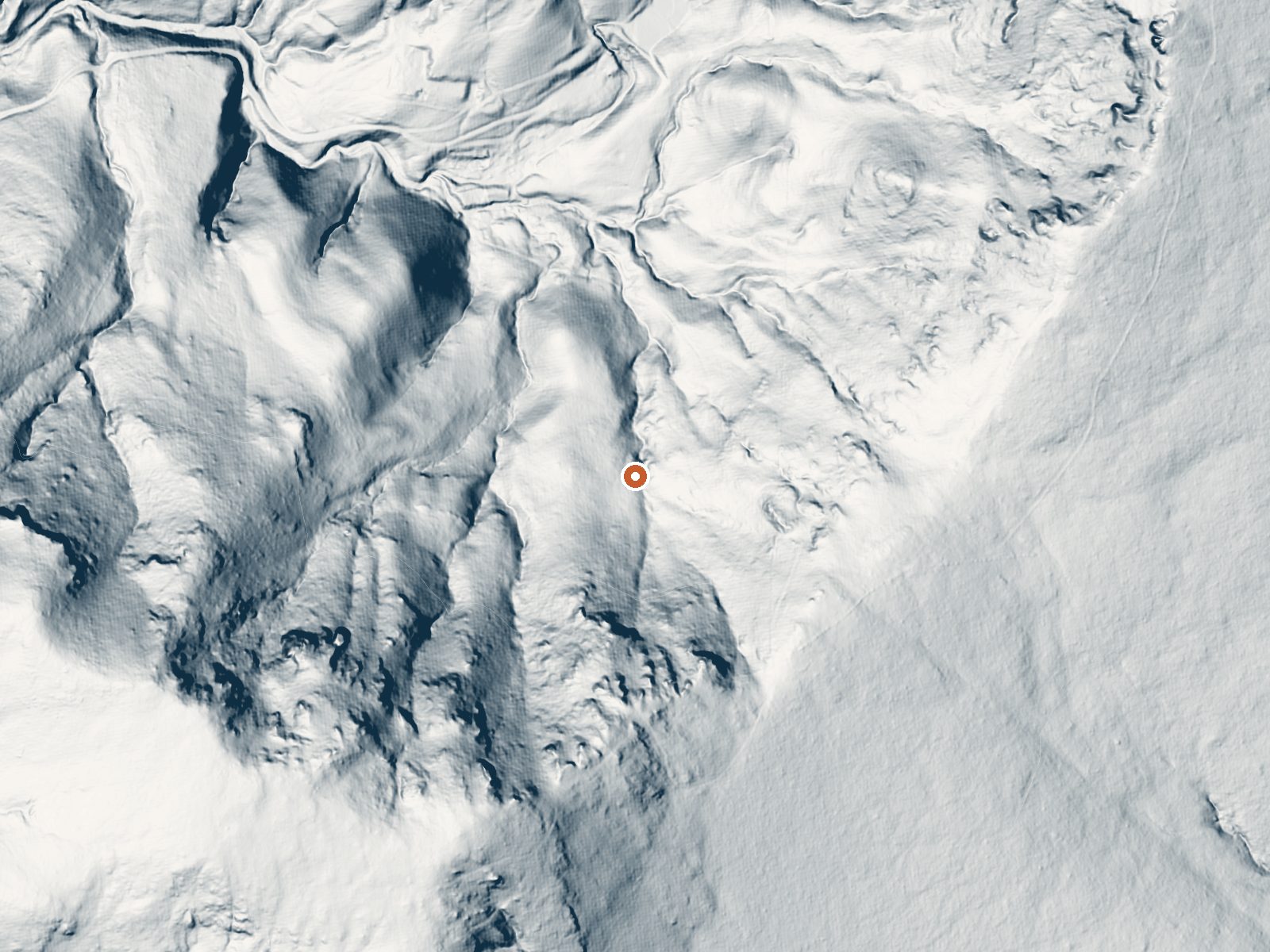 LiDAR bare-earth view of the same ground around Tuscan Springs