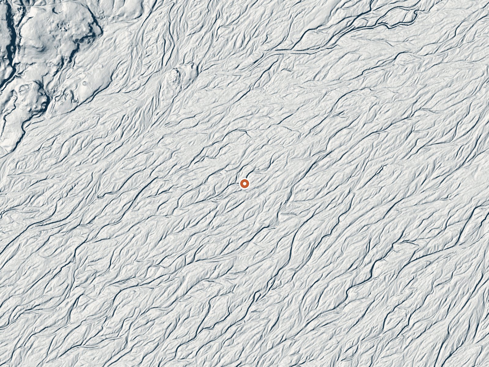 LiDAR bare-earth view of the same ground around Upper Warm Spring