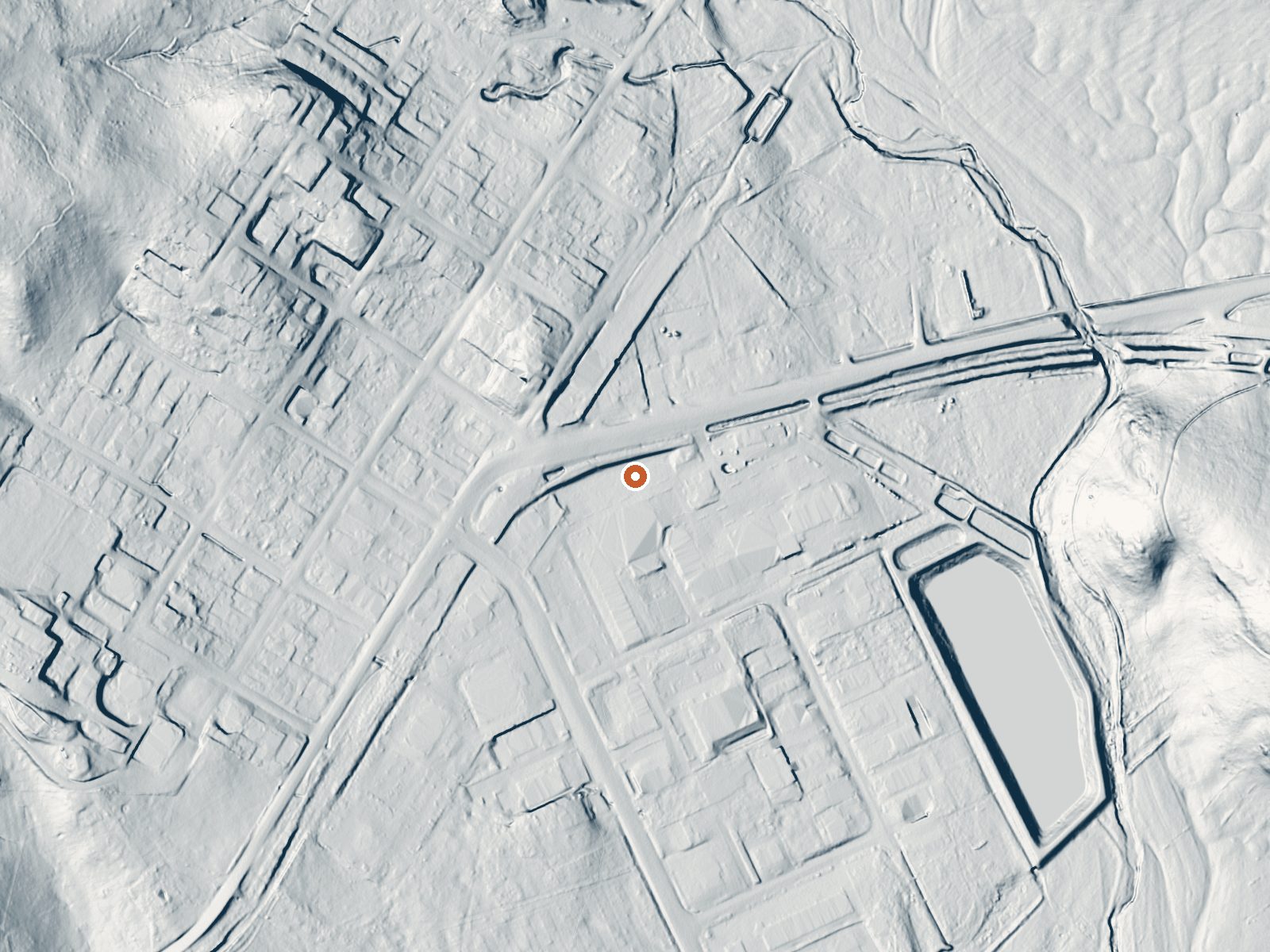 LiDAR bare-earth view of the same ground around Valley Springs