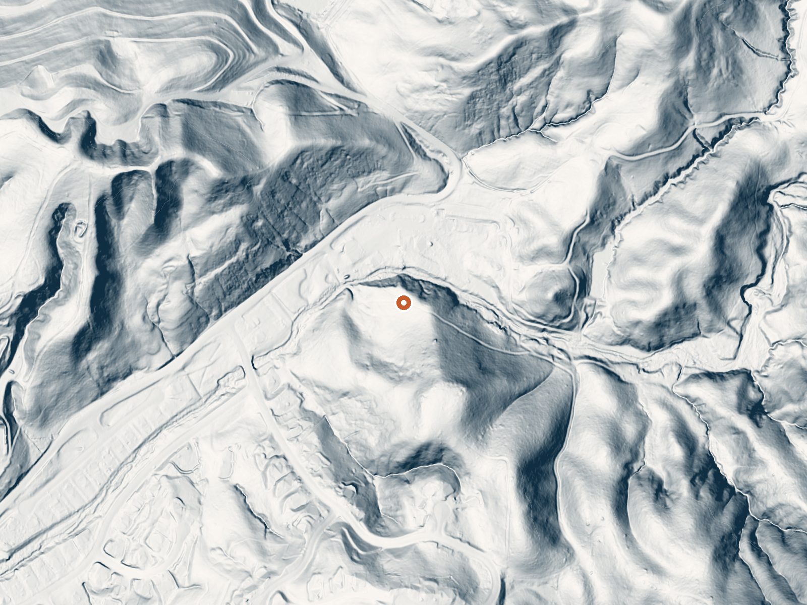 LiDAR bare-earth view of the same ground around Vichy Springs