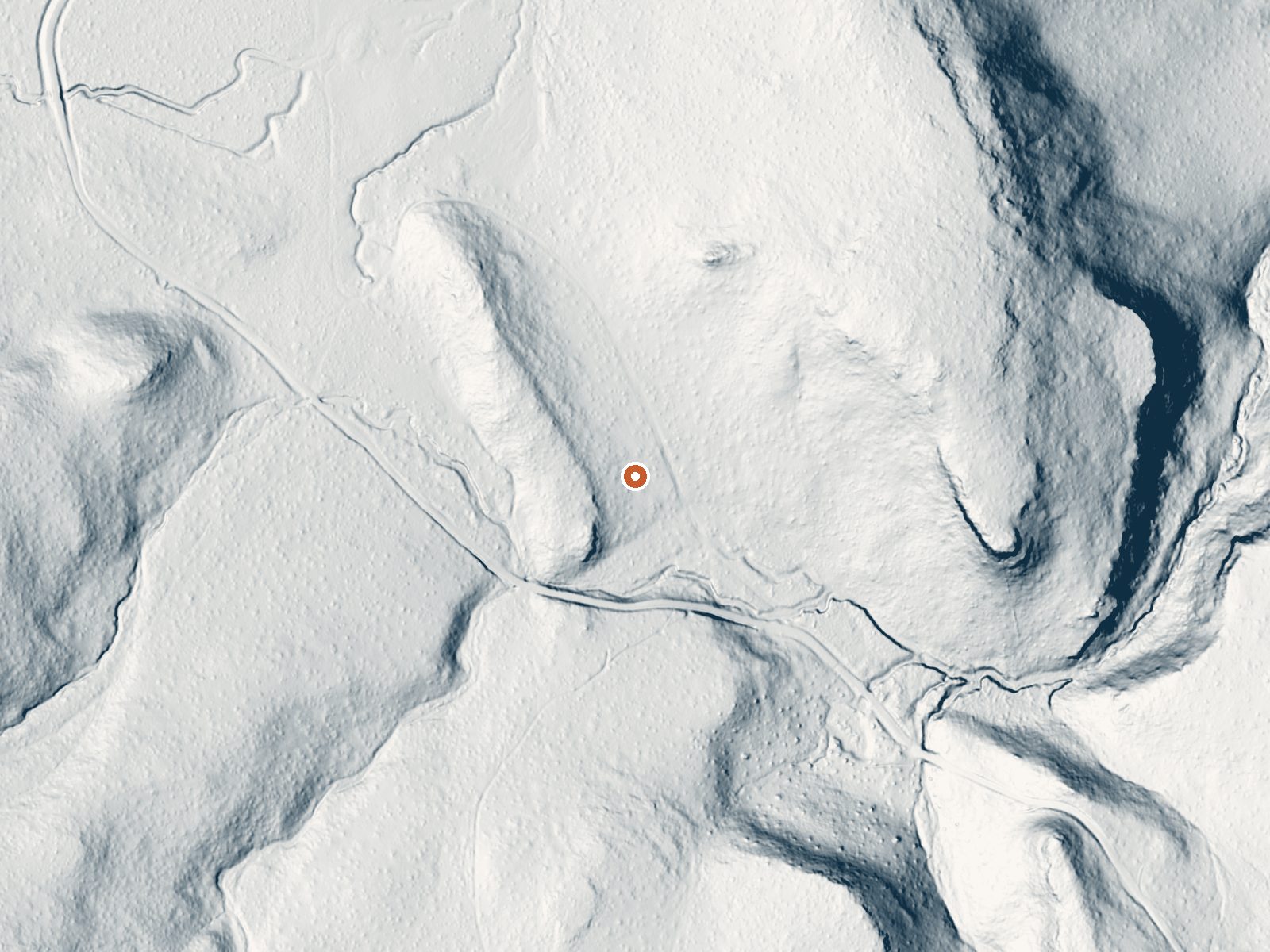 LiDAR bare-earth view of the same ground around Warm Spring