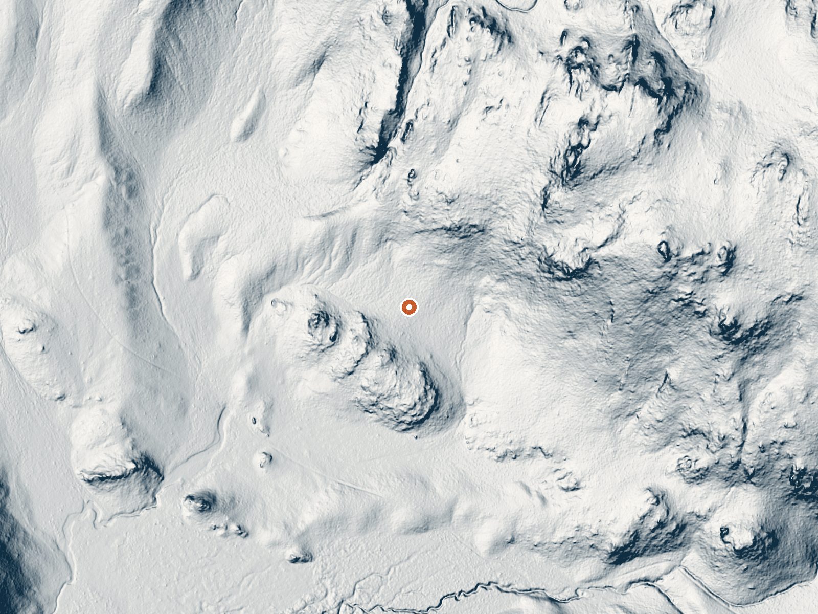 LiDAR bare-earth view of the same ground around Warm Spring