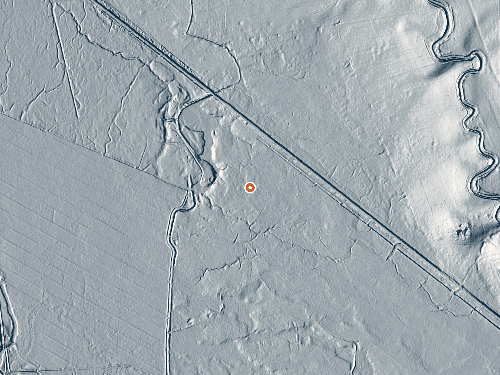 LiDAR bare-earth view of the same ground around Warm Spring