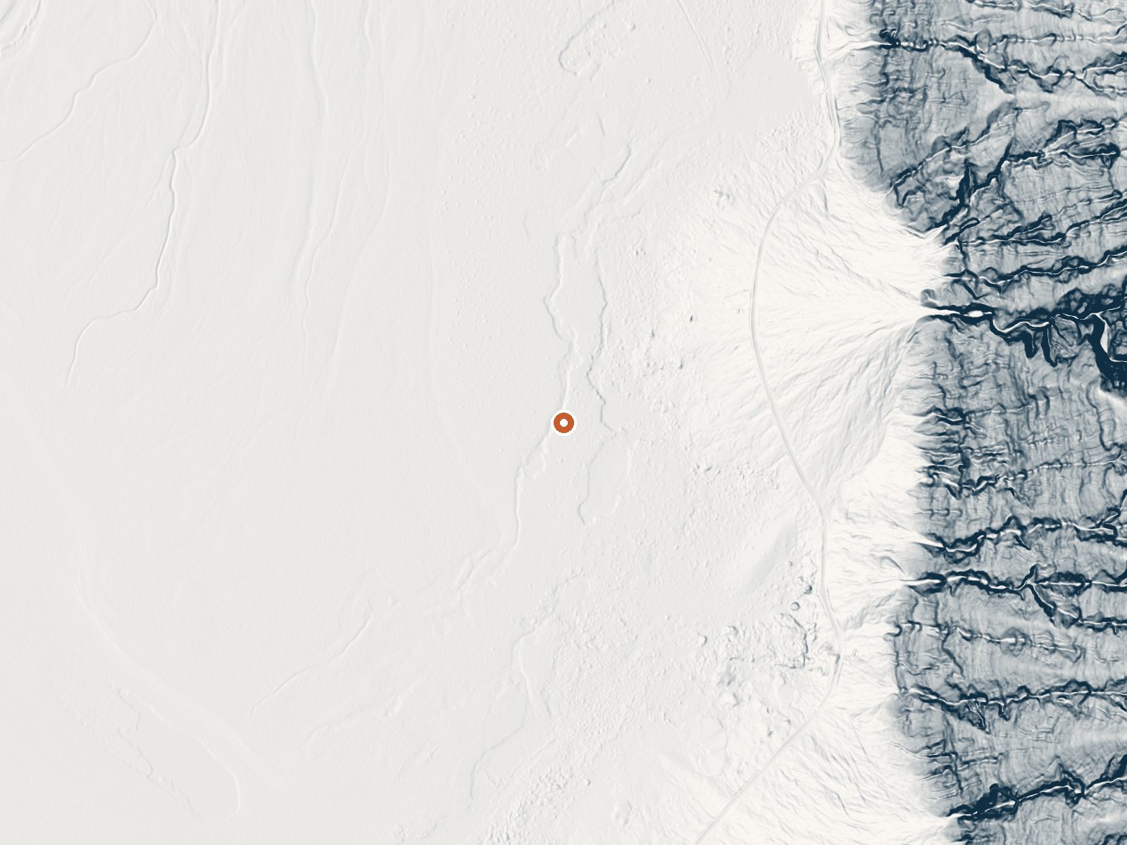 LiDAR bare-earth view of the same ground around Warm Sulphur Springs