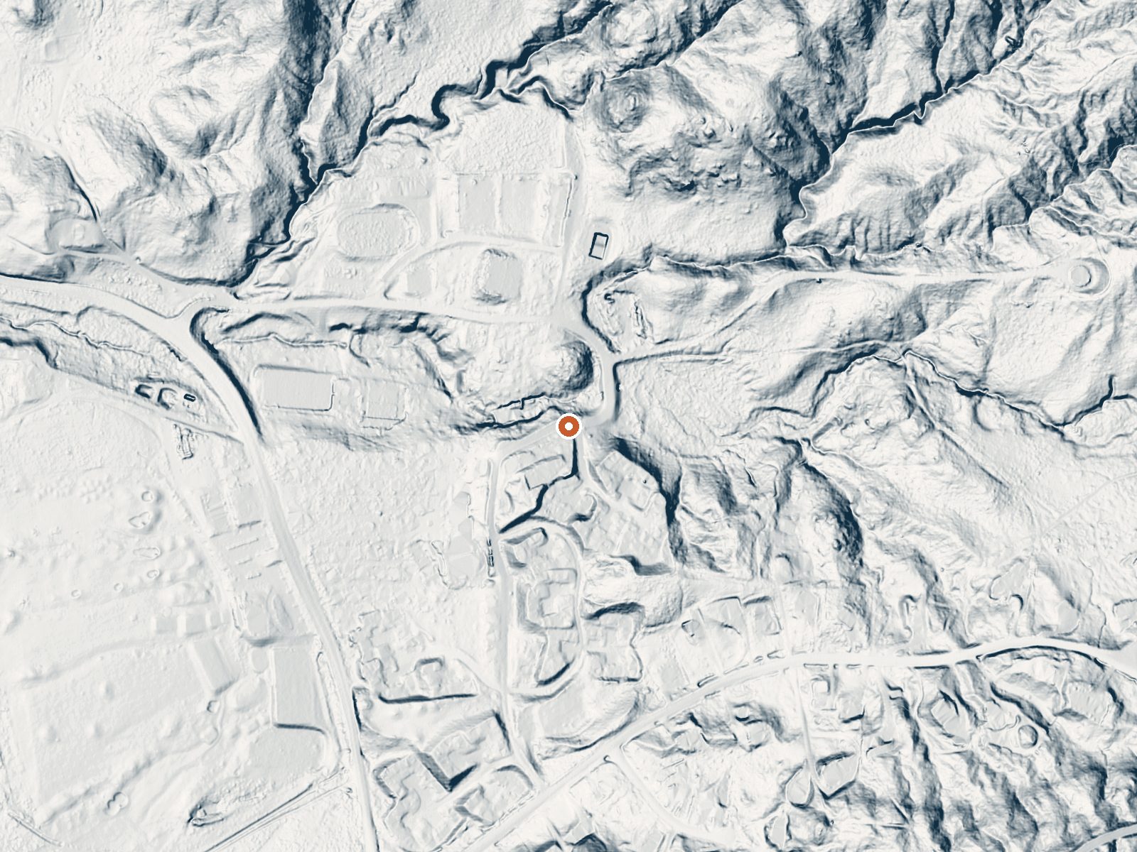 LiDAR bare-earth view of the same ground around Warner Hot Spring