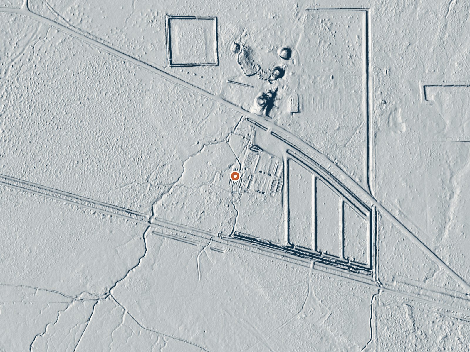 LiDAR bare-earth view of the same ground around Wendel Hot Springs