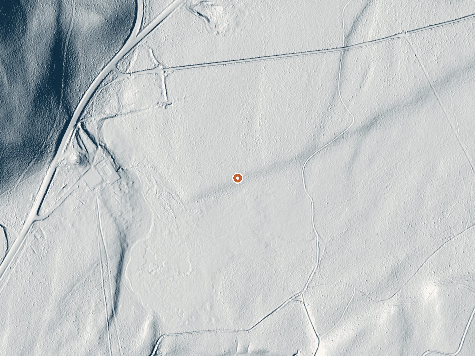 LiDAR bare-earth view of the same ground around Whitmore Hot Springs
