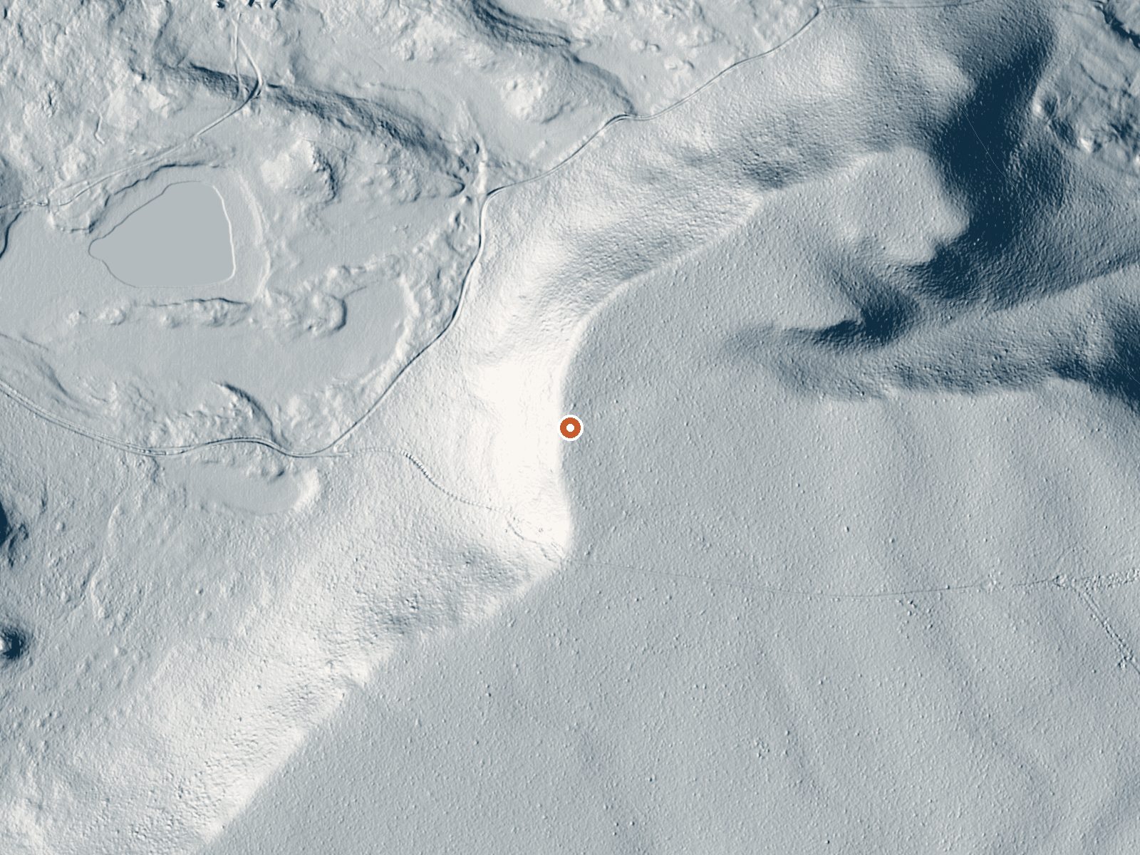 LiDAR bare-earth view of the same ground around Wild Willy's Hot Springs