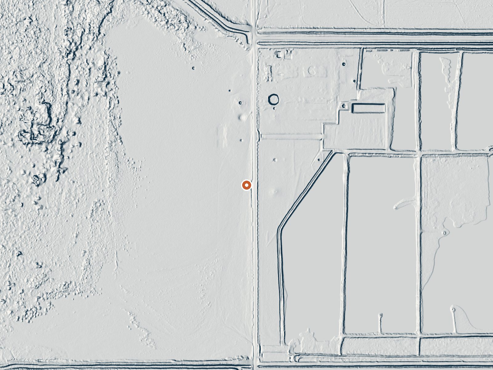 LiDAR bare-earth view of the same ground around Wister Mud Pot
