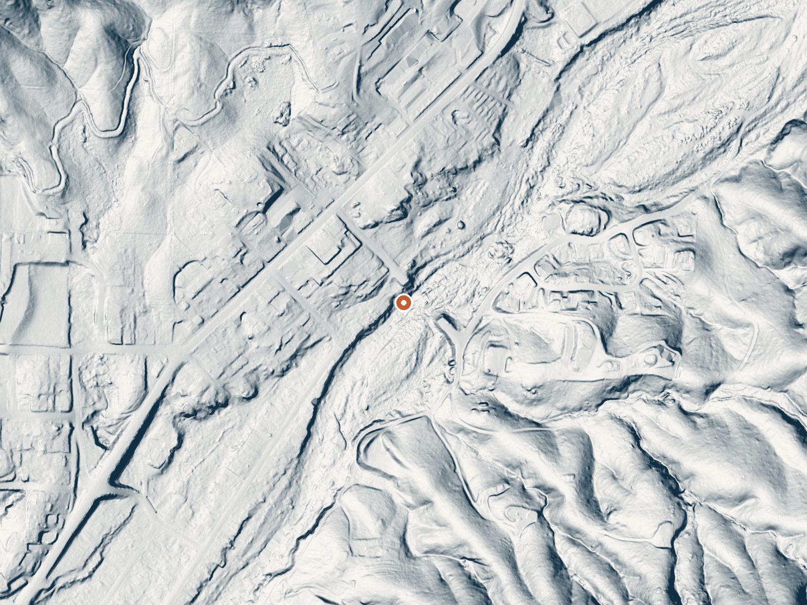 LiDAR bare-earth view of the same ground around Soda Spring