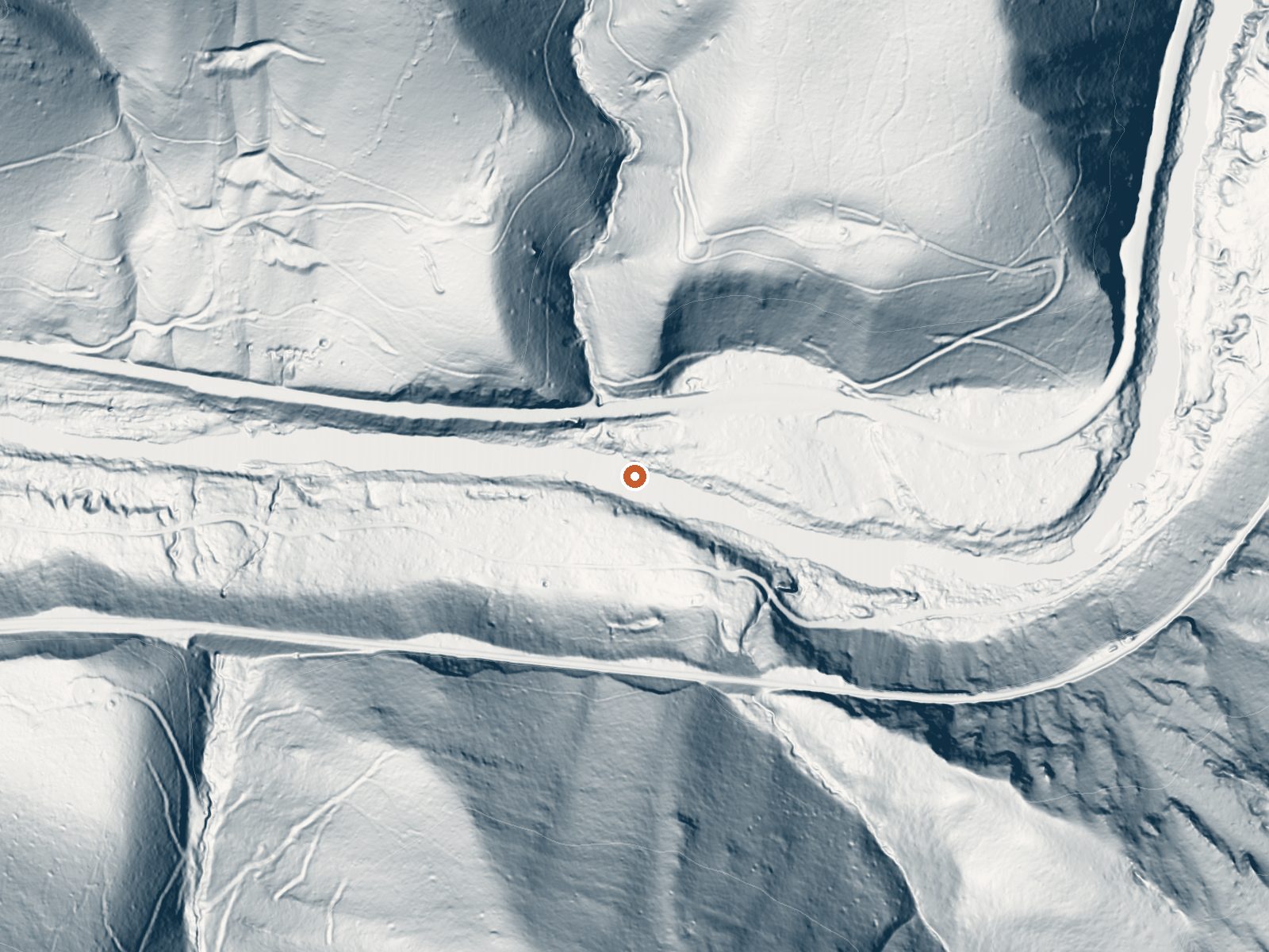 LiDAR bare-earth view of the same ground around Spring