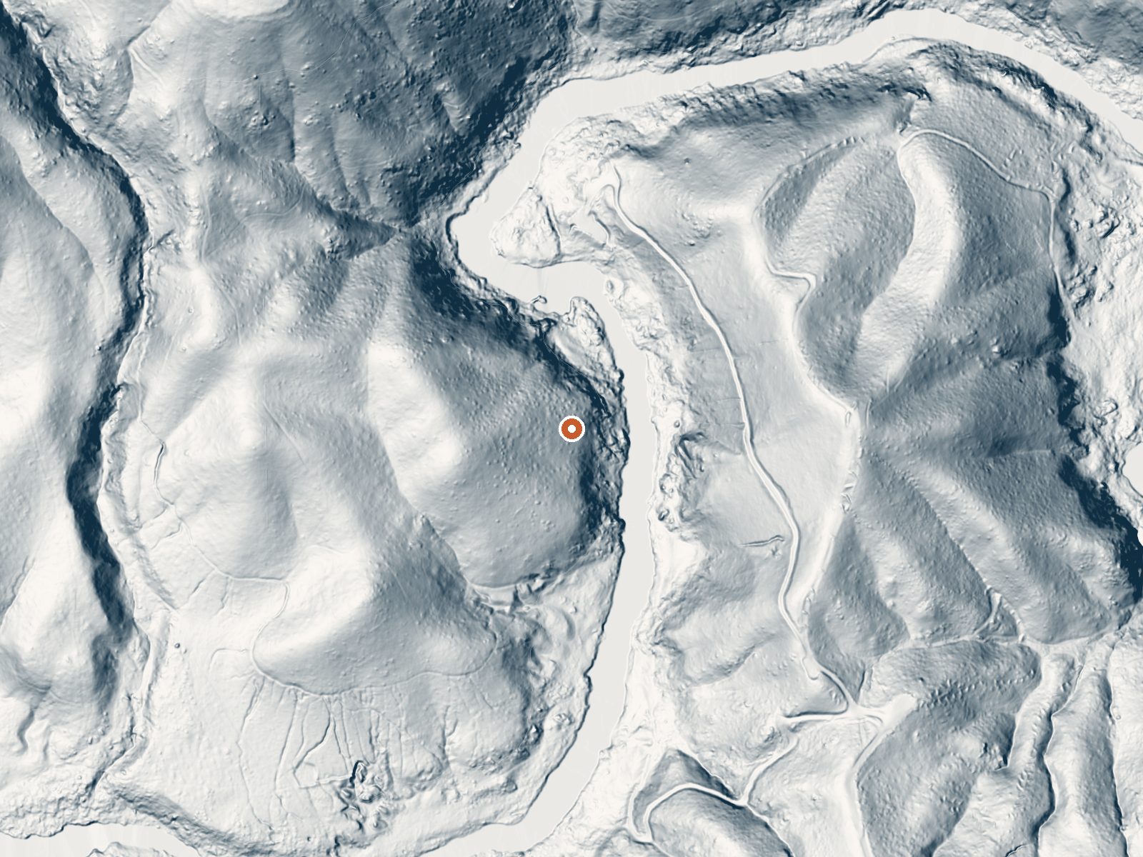LiDAR bare-earth view of the same ground around Spring (Hot)