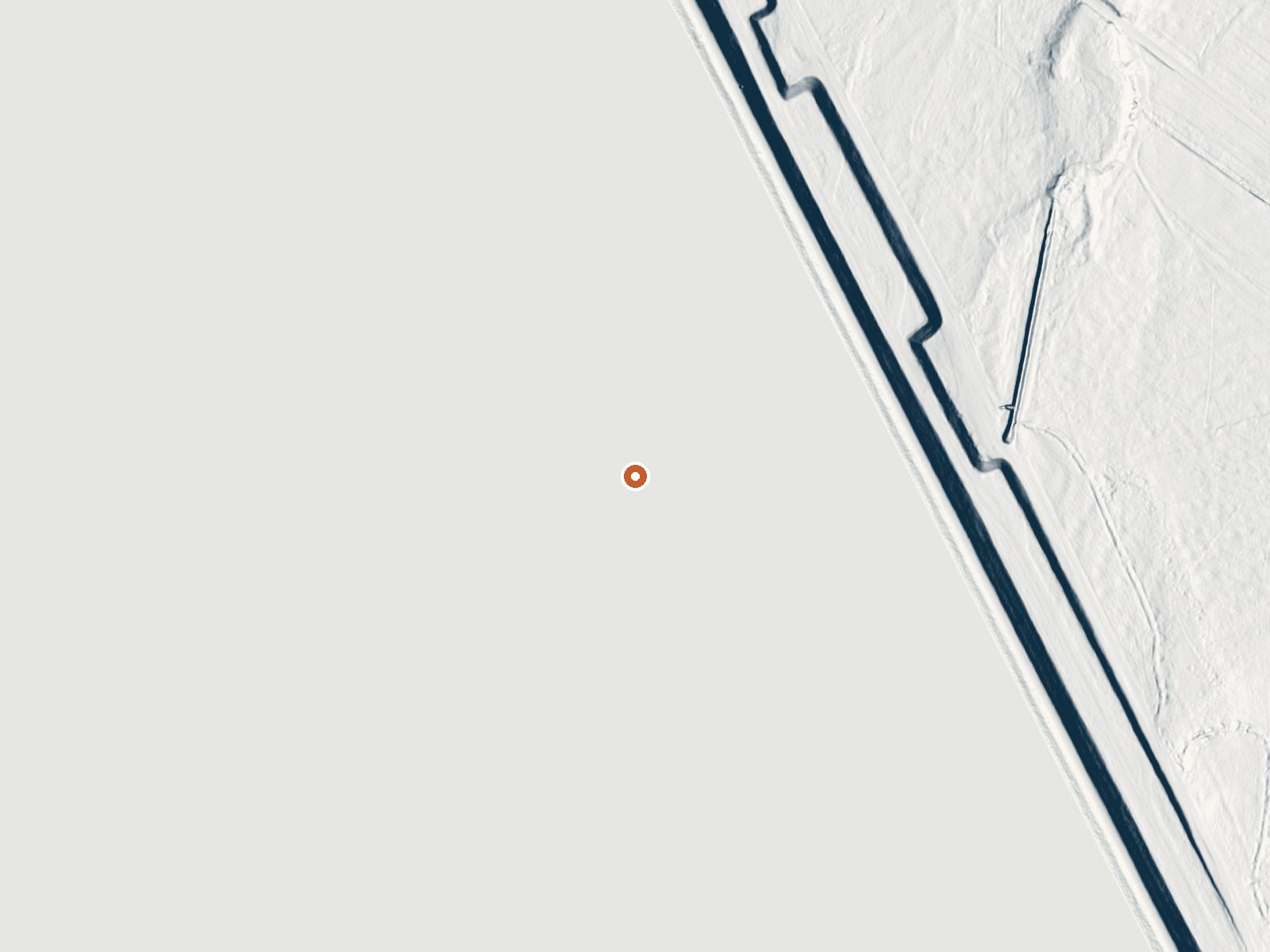 LiDAR bare-earth view of the same ground around Spring In Oneill Forebay