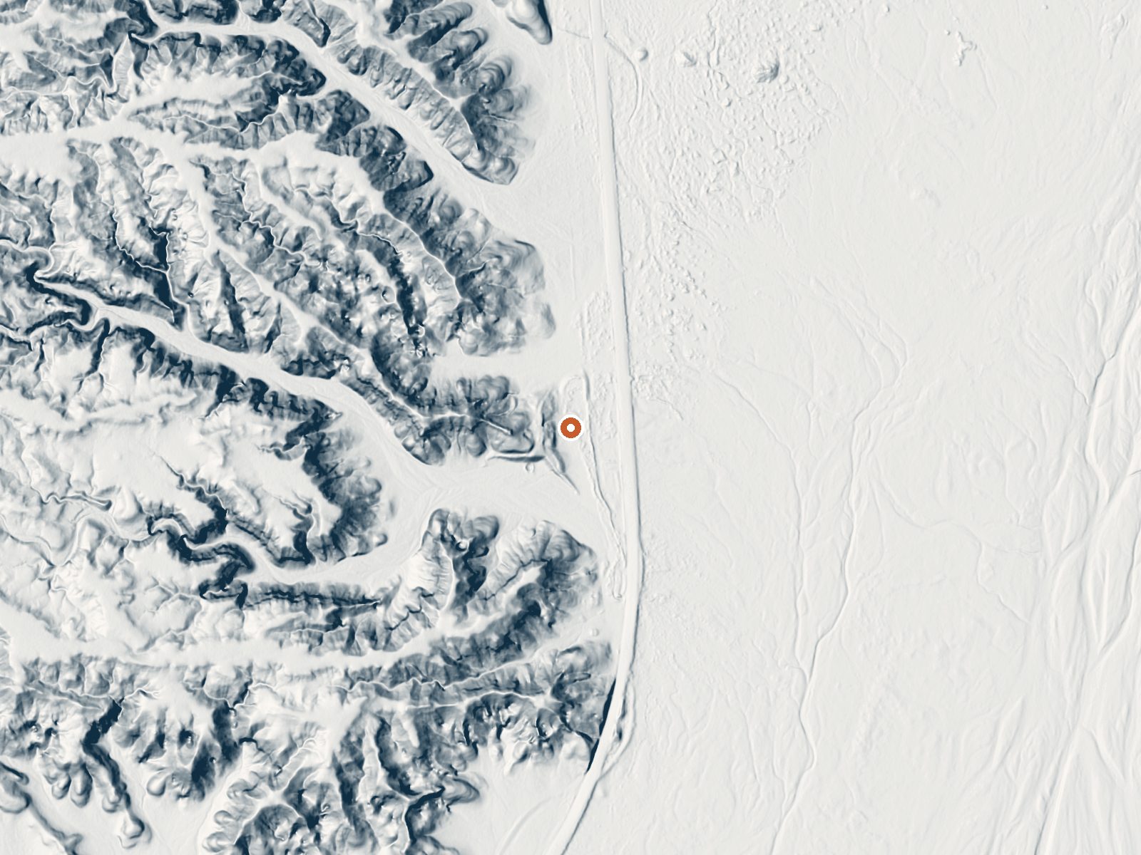 LiDAR bare-earth view of the same ground around Springs