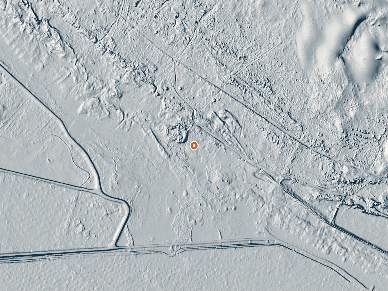LiDAR bare-earth view of the same ground around Springs