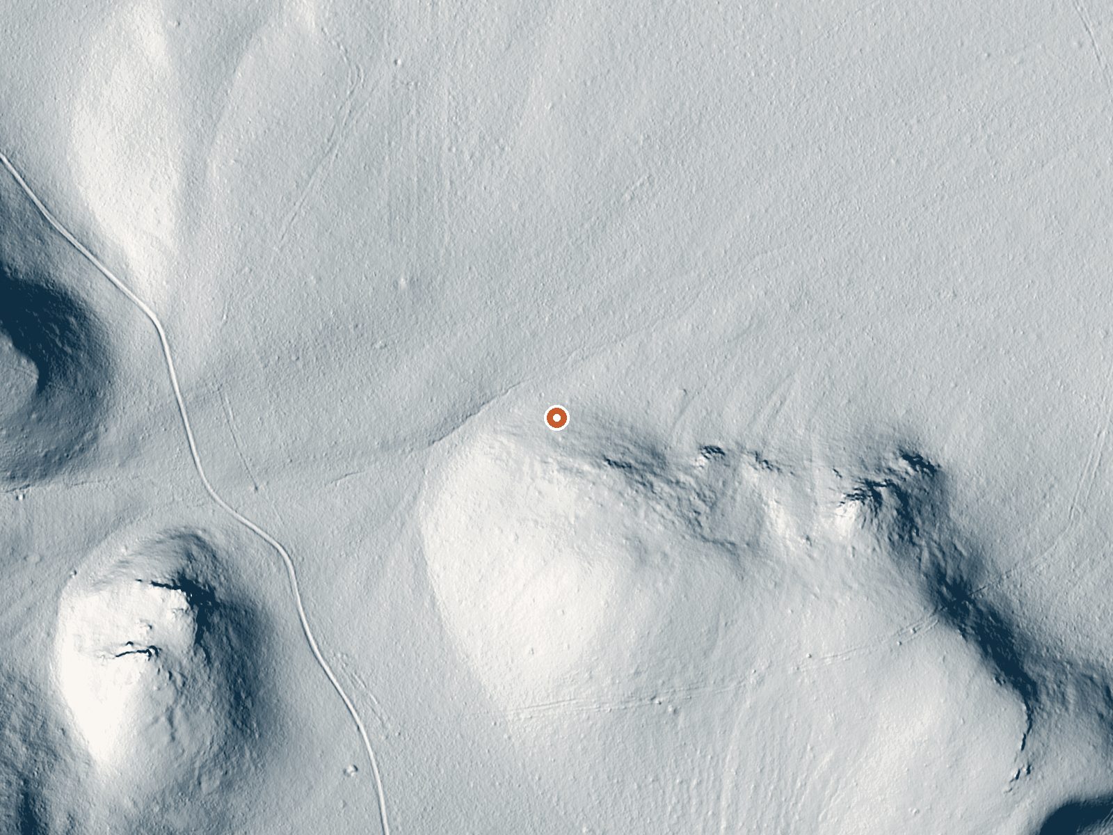 LiDAR bare-earth view of the same ground around Springs At Tecolote Tunnel