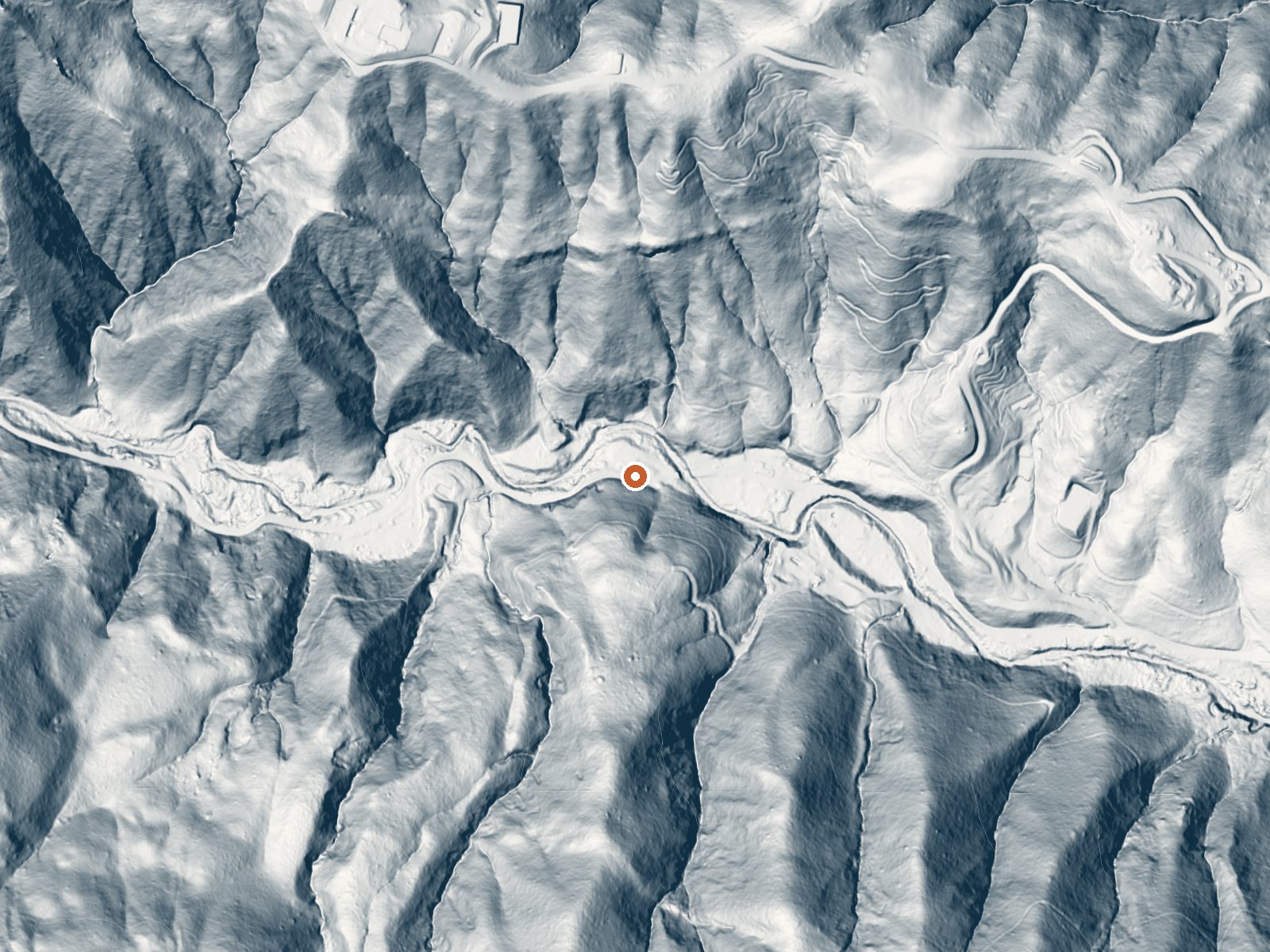 LiDAR bare-earth view of the same ground around St Helena White Sulphur Spring
