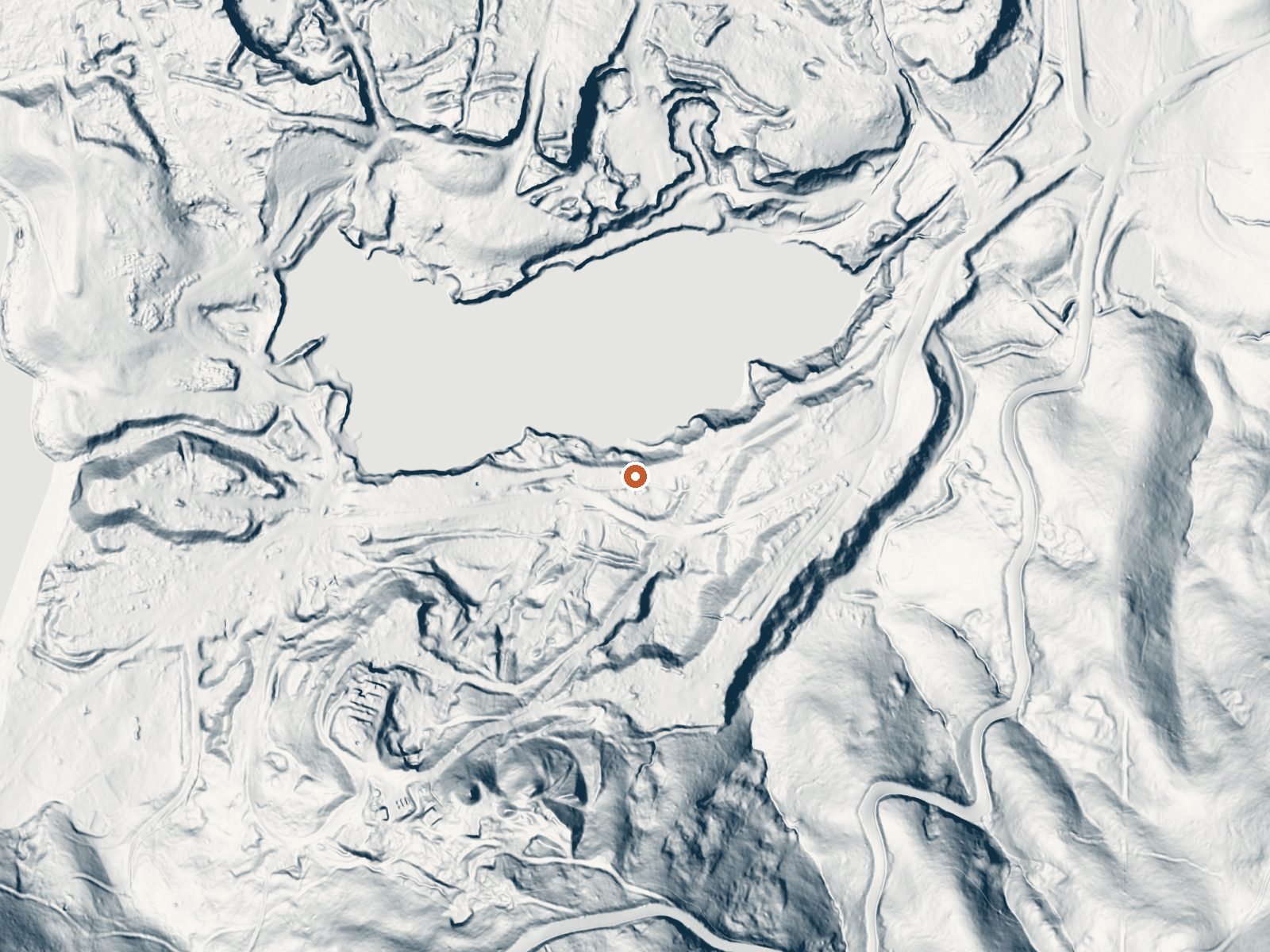 LiDAR bare-earth view of the same ground around Sulphur Bank