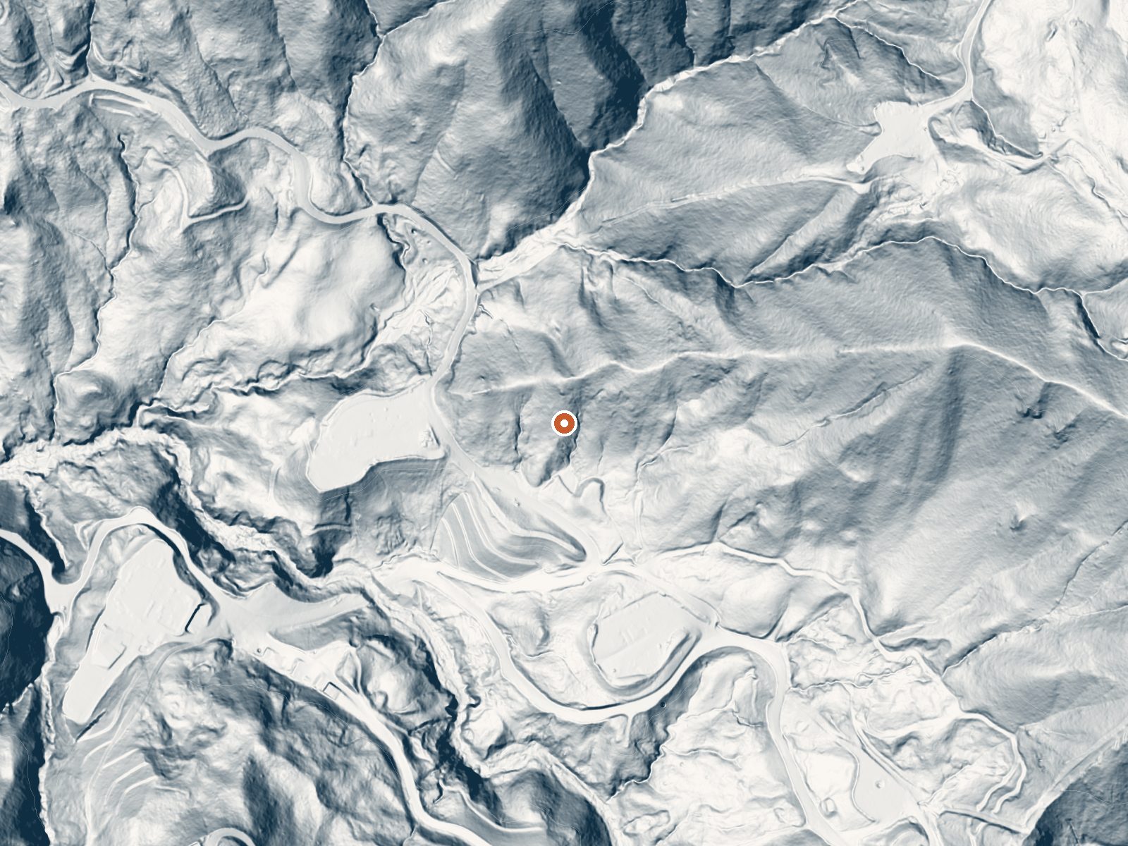 LiDAR bare-earth view of the same ground around Sulphur Creek