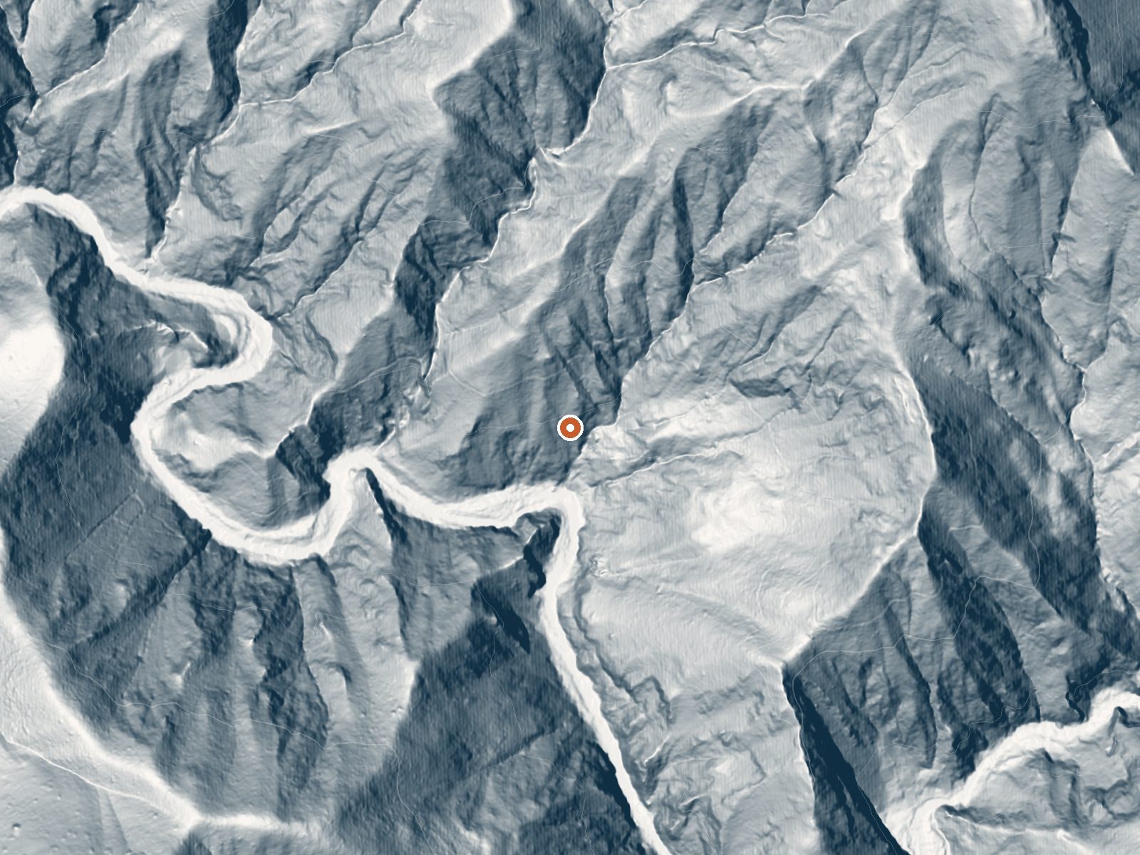 LiDAR bare-earth view of the same ground around Sykes Hot Spring
