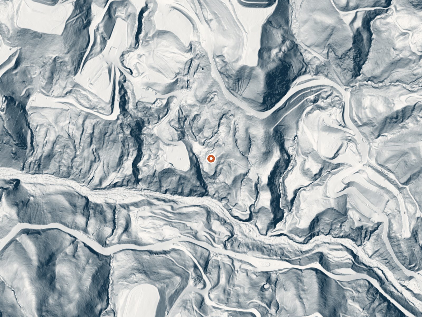 LiDAR bare-earth view of the same ground around The Geysers