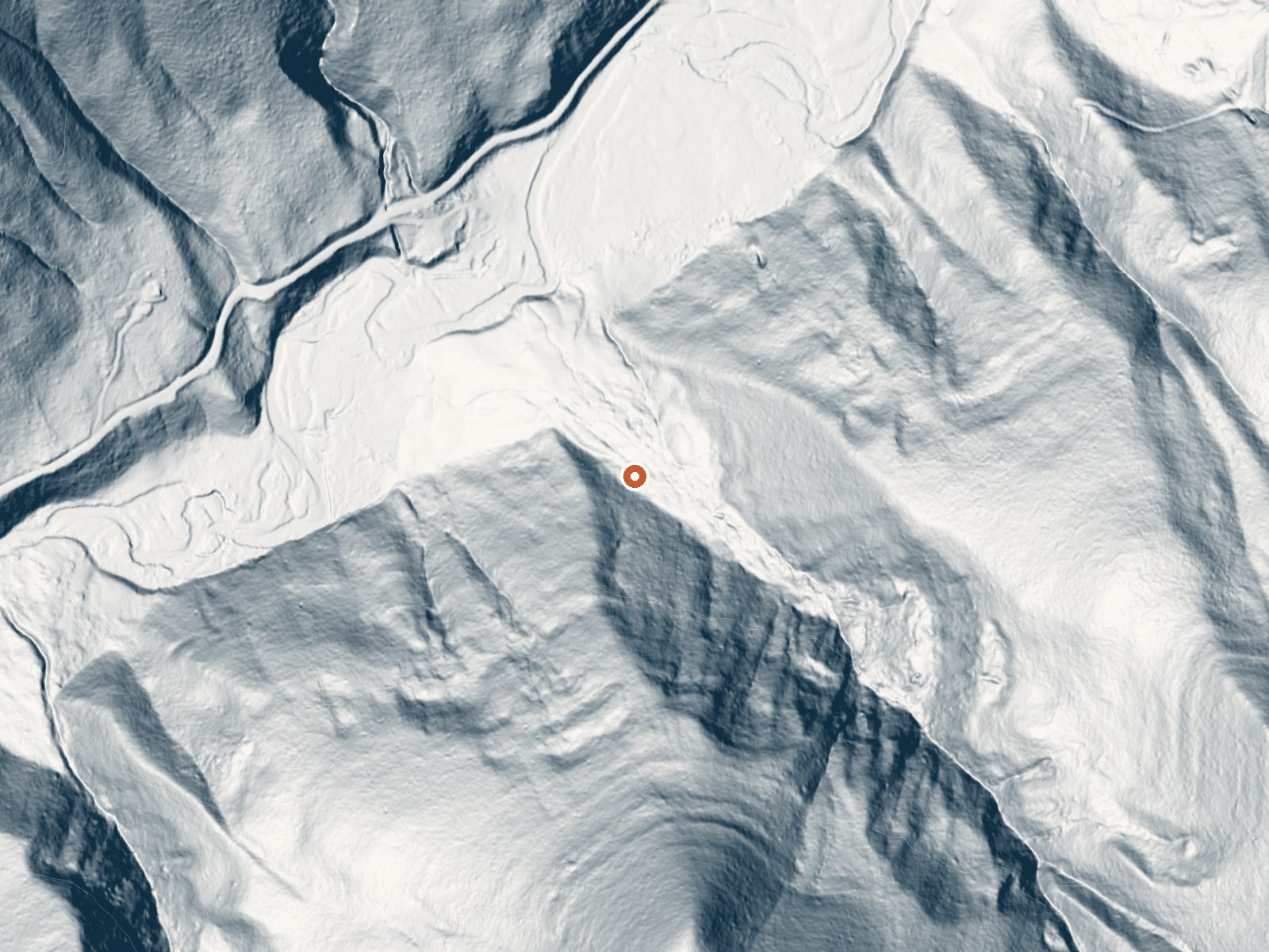 LiDAR bare-earth view of the same ground around Paradise Warm Spring
