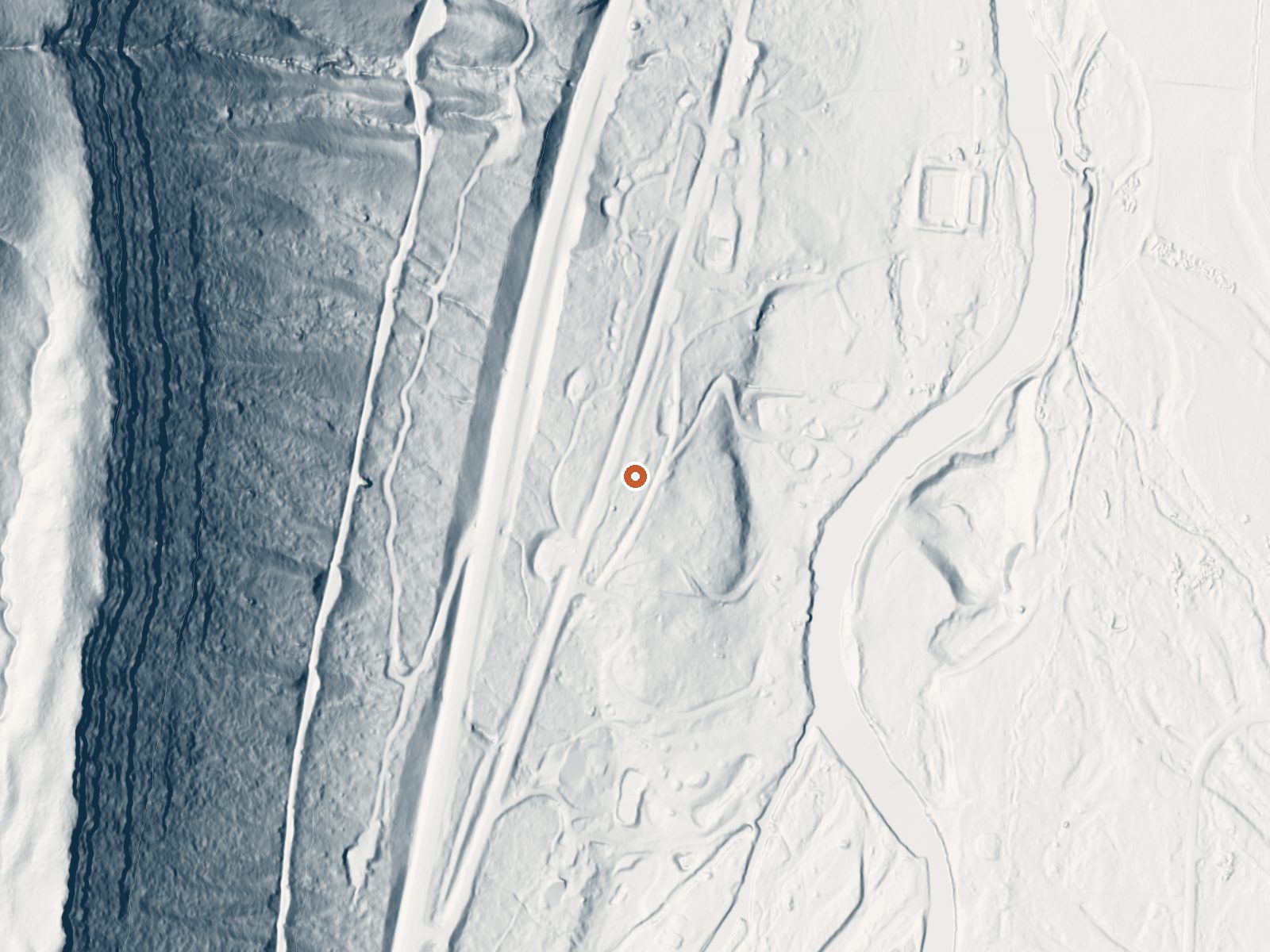LiDAR bare-earth view of the same ground around Pinkerton Hot Springs