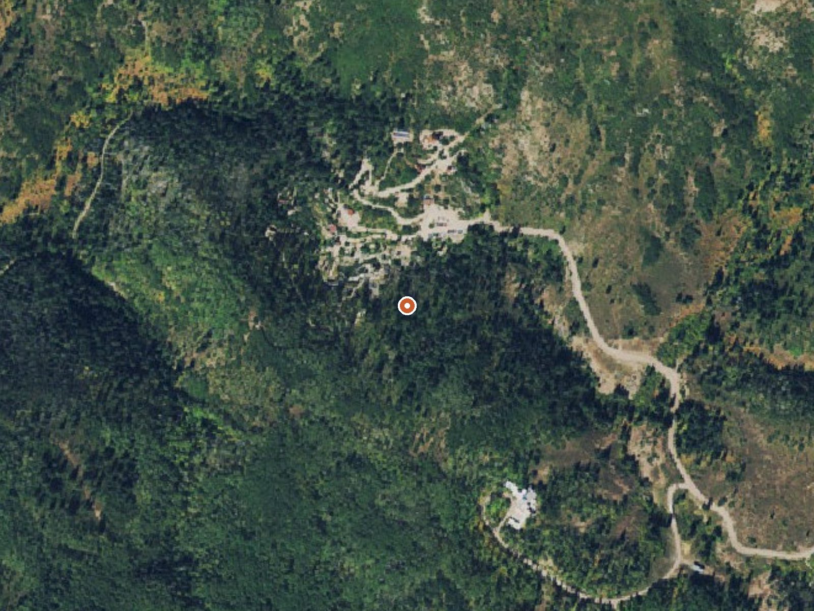 Aerial view of the ground around Routt Hot Springs