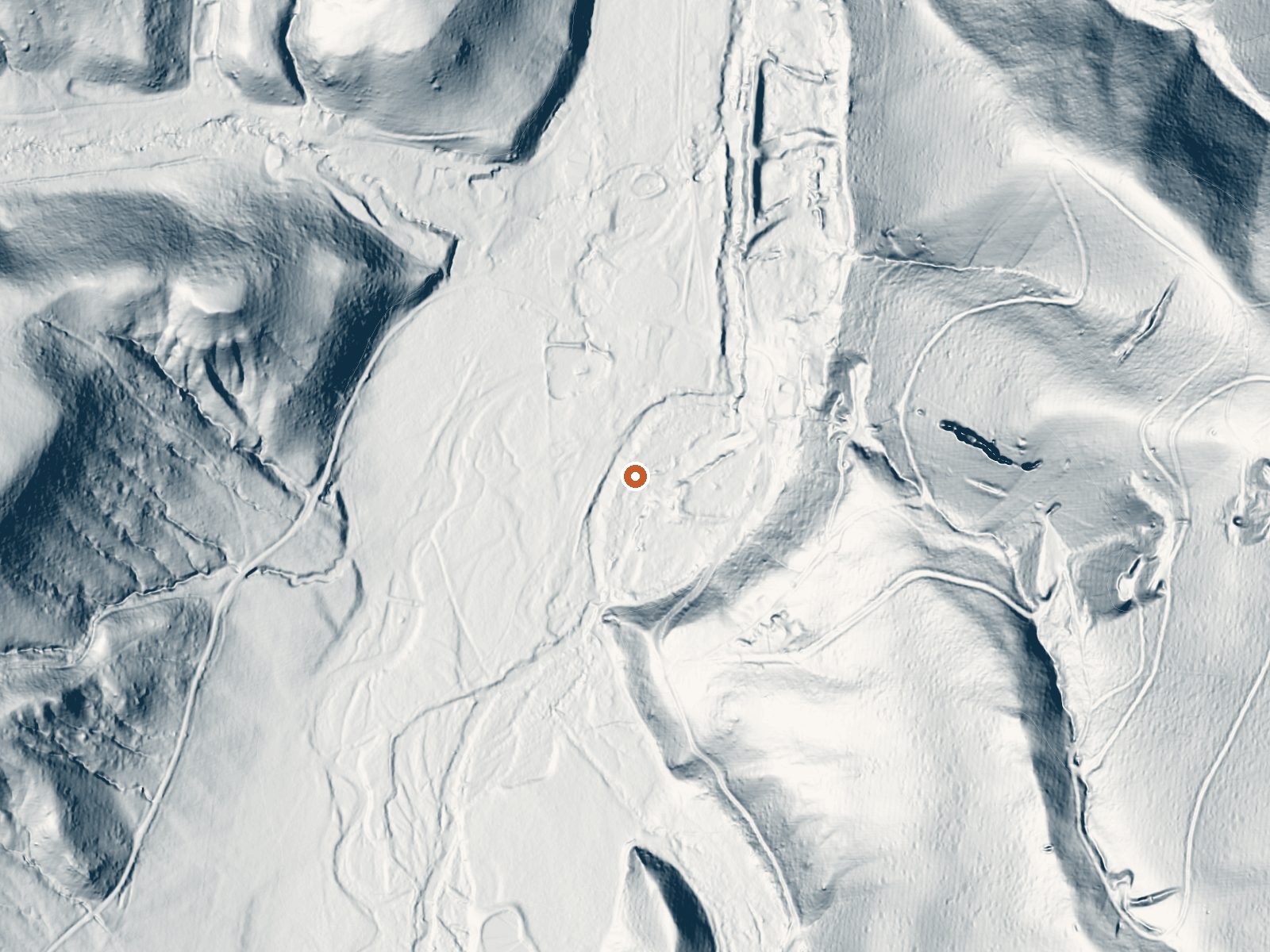 LiDAR bare-earth view of the same ground around Wagon Wheel Gap Hot Springs