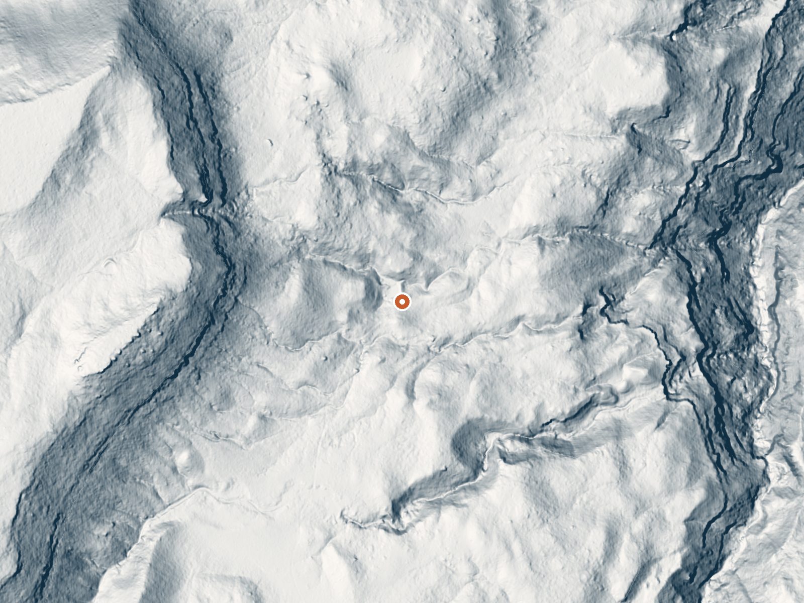 LiDAR bare-earth view of the same ground around Warm Spring (Mesa County, Colorado)