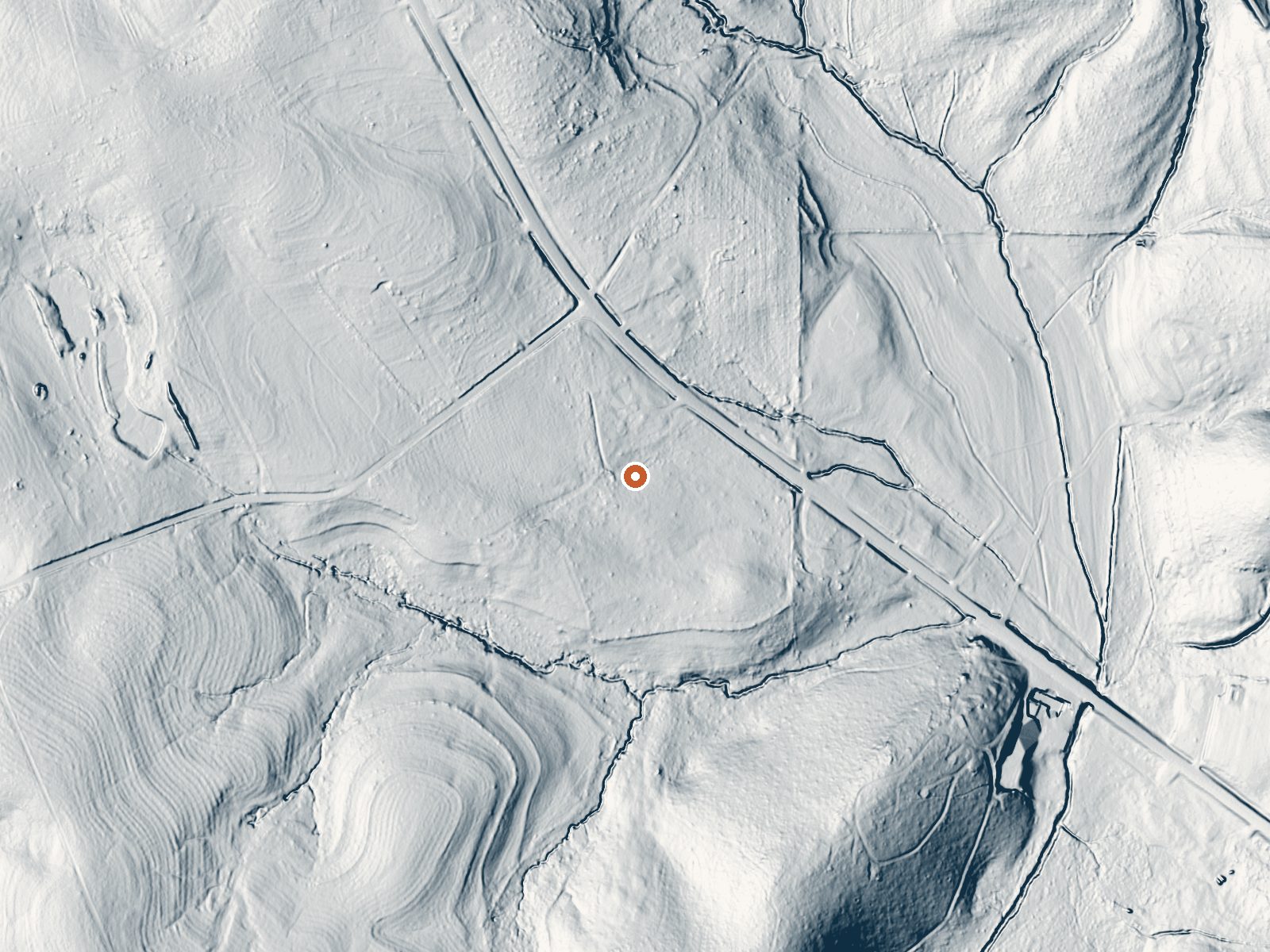 LiDAR bare-earth view of the same ground around Barker Spring