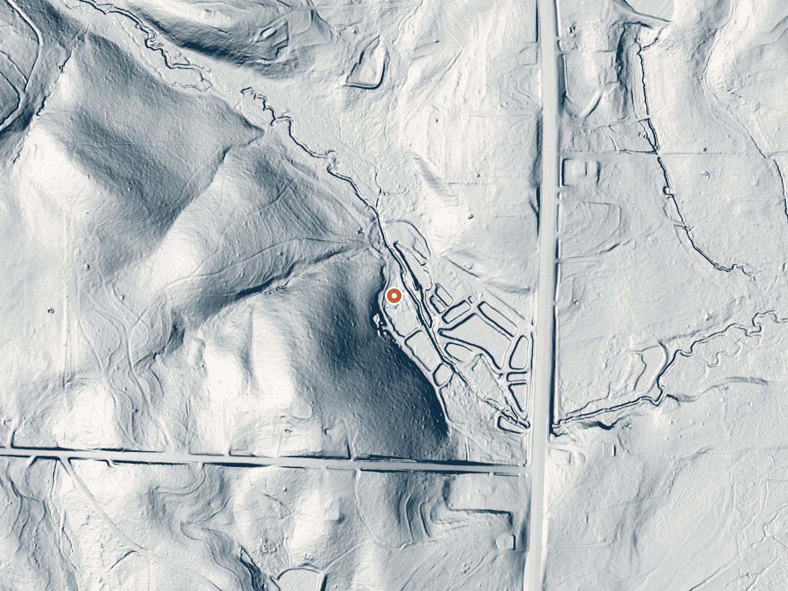 LiDAR bare-earth view of the same ground around Taylor Spring