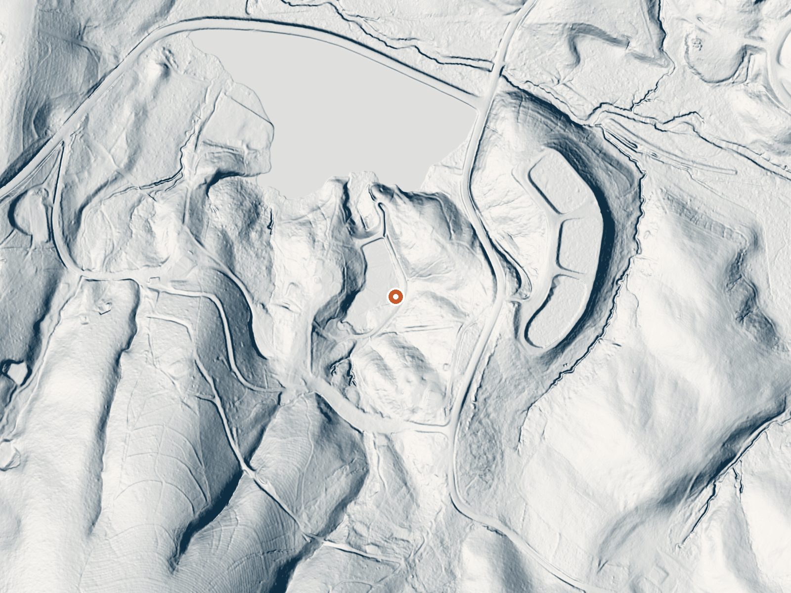 LiDAR bare-earth view of the same ground around Thundering Spring
