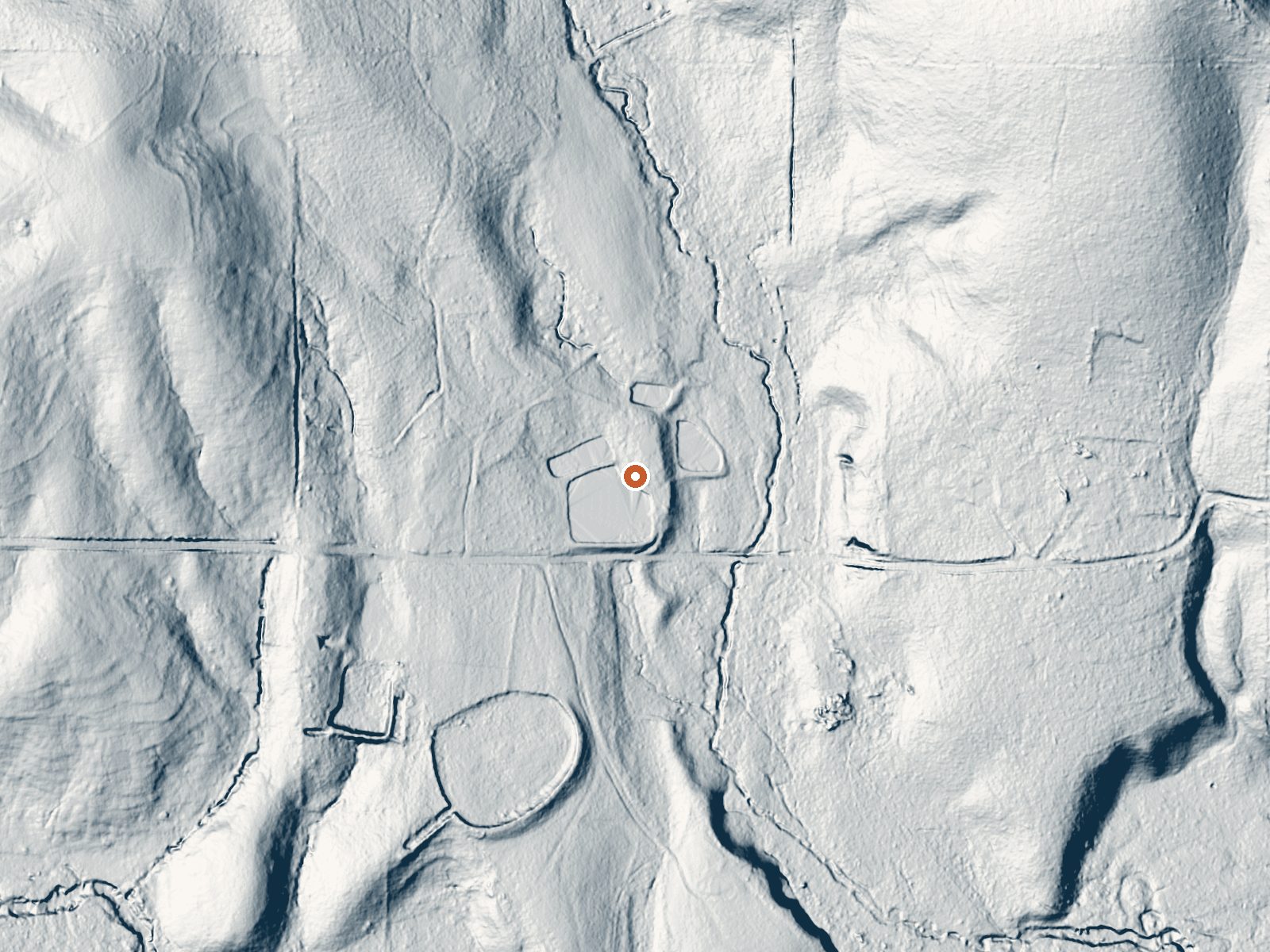 LiDAR bare-earth view of the same ground around Tom Brown Spring